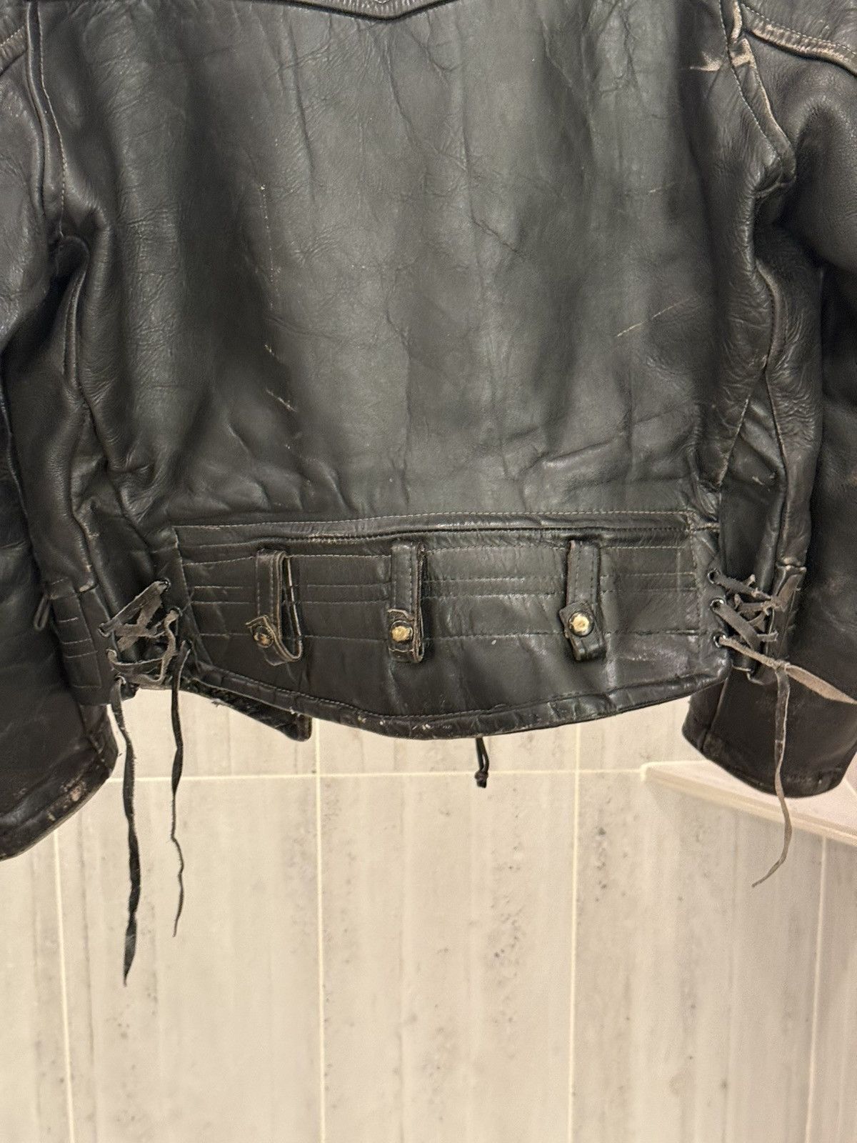 Sears Title: VTG 1950s Leather Motorcycle Jacket w/ Serval Zipper Size US L / EU 52-54 / 3 - 4 Thumbnail