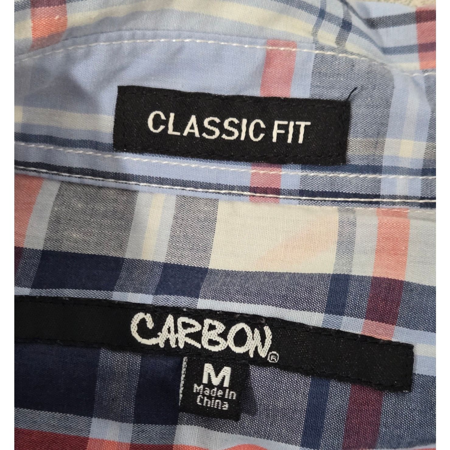 Carbon Carbon Blue Black Plaid Button Up Men's Shirt Medium Size US M / EU 48-50 / 2 - 3 Thumbnail