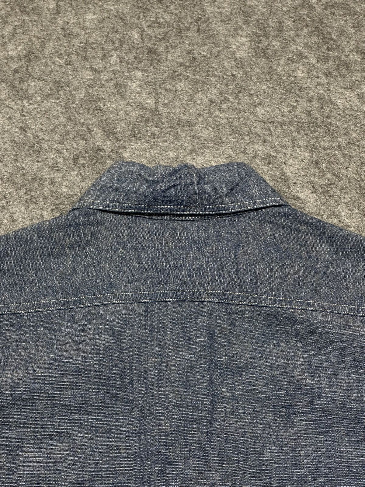 Sugar Cane Sugar Cane navy indigo chambray short-sleeve work shirt Size US S / EU 44-46 / 1 - 8 Thumbnail