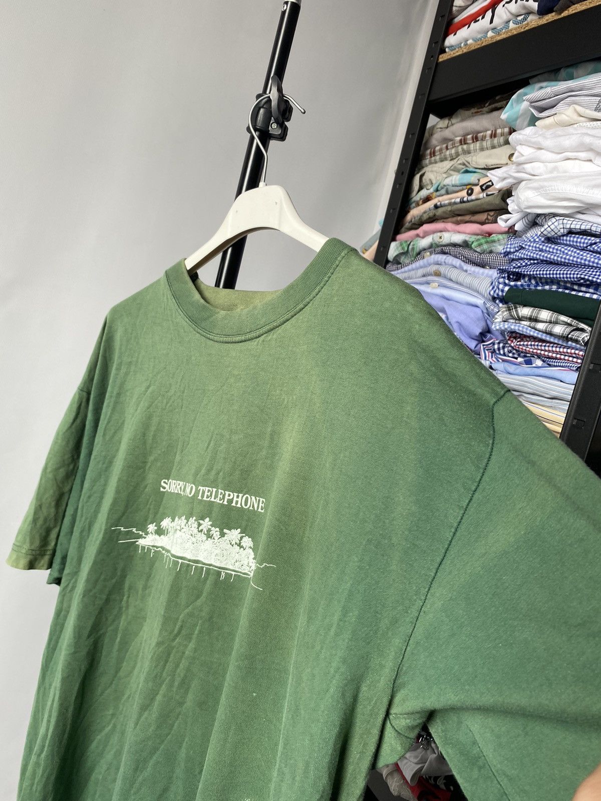 Other 90s Humor “Sorry No Telephone” Island Joke Tee Shirt Size US M / EU 48-50 / 2 - 18 Thumbnail