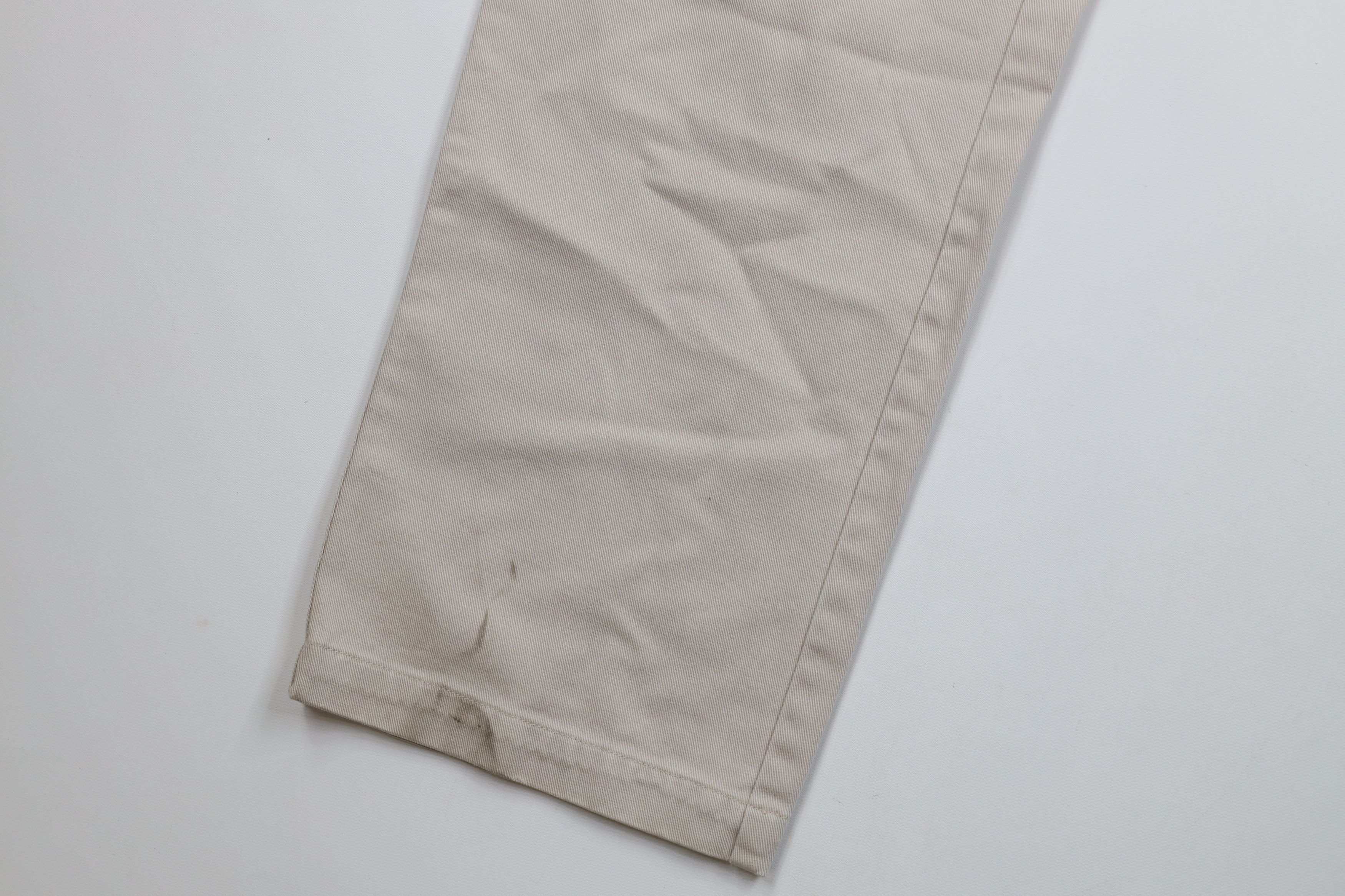 Orvis × Vintage Vintage 90s Orvis Heavy Leather Trim Wide Leg Pants Beige Size US 36 / EU 52 - 6 Thumbnail