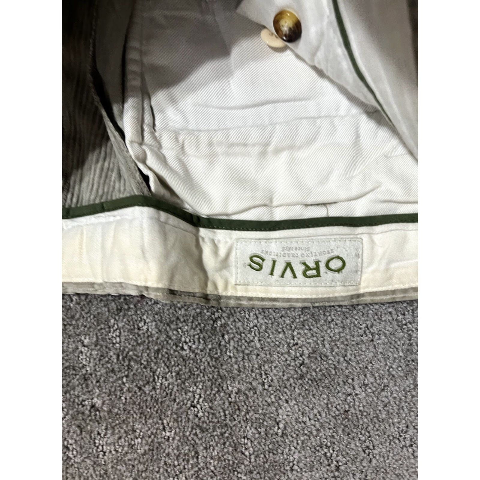 Orvis Orvis Pants Mens Beige Tan Corduroy Signature Chino Khaki Cotton 36 Regular Front Flat Front Pockets Logo 29 Inseam Casual Fall Winter 36 Mens Size US 36 / EU 52 - 5 Thumbnail
