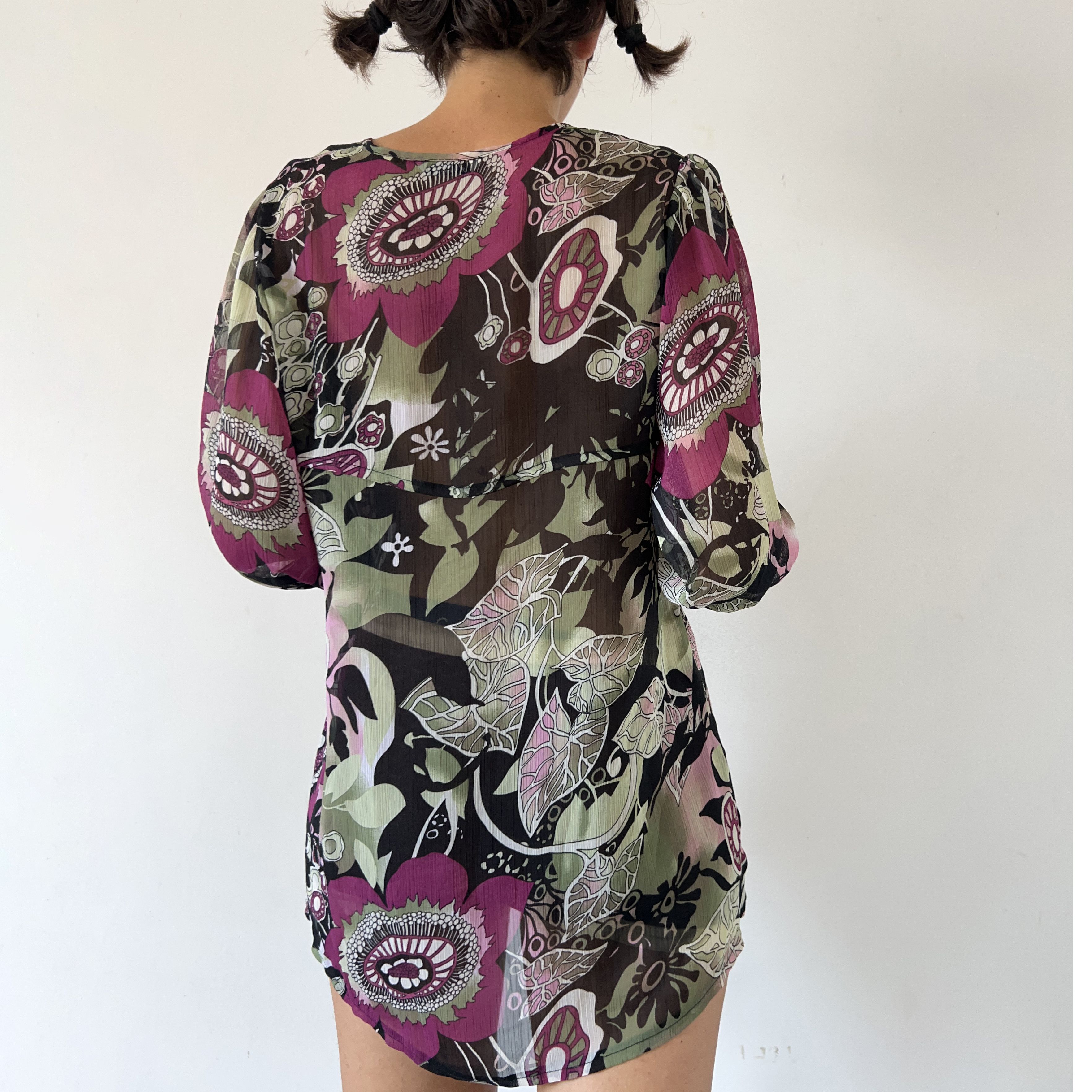 Vintage Vintage semi sheer boho floral blouse Size XL / US 12-14 / IT 48-50 - 2 Thumbnail