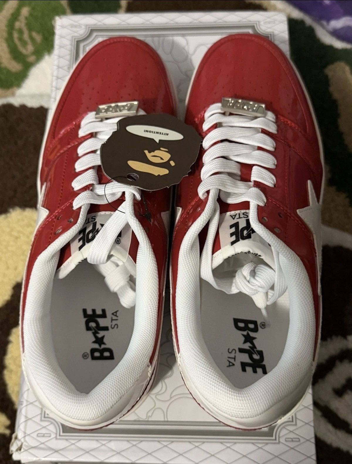 Bape Bape Stas Patent Red Lows Size 9.5 Size US 9.5 / EU 42-43 - 3 Thumbnail