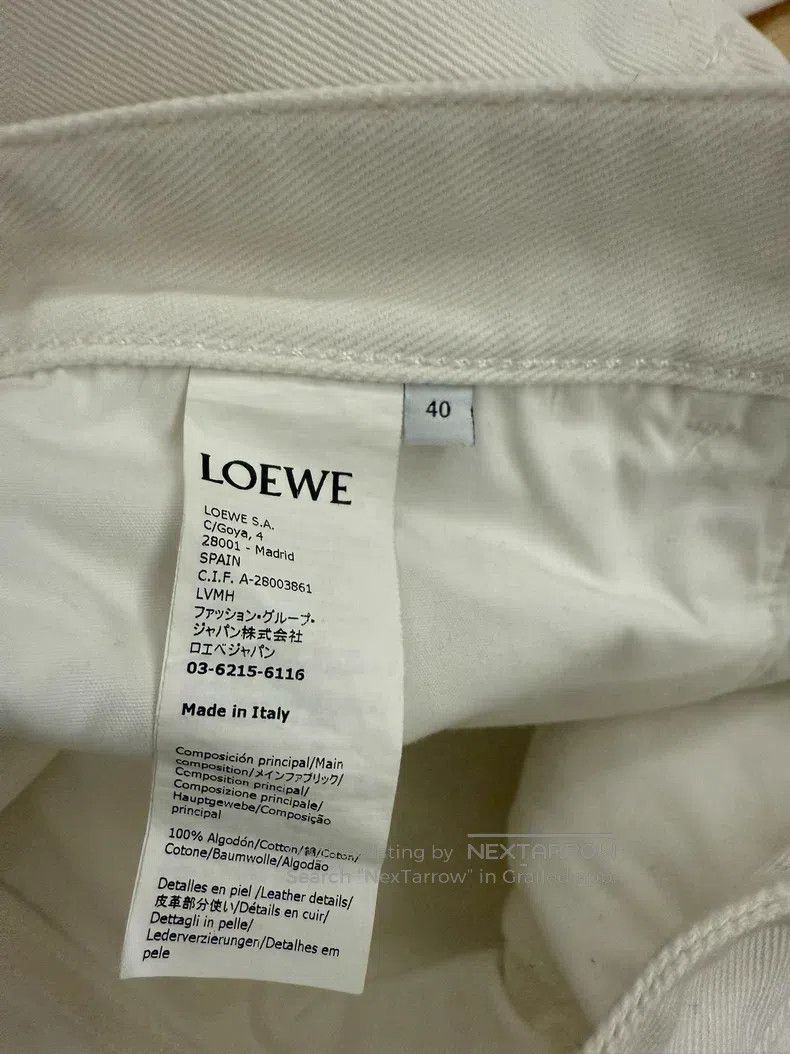 Loewe Loewe Women's Jeans, Beige, Leather Label Design, Asymmetr Size 26" / US 2 / IT 38 - 5 Thumbnail