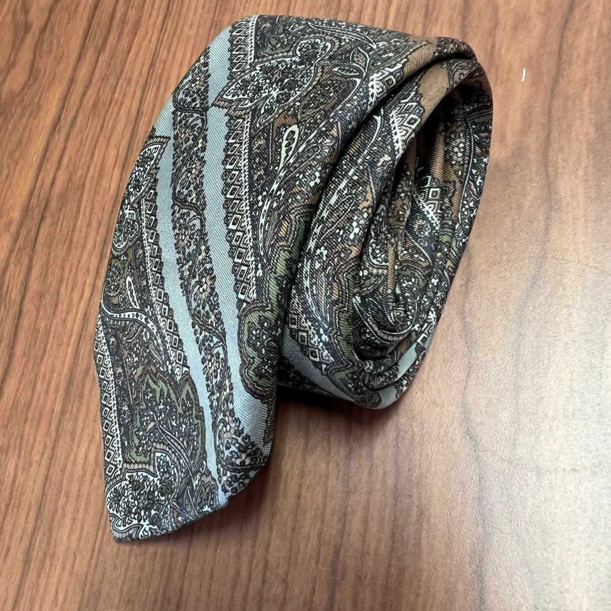 Lanvin Vtg Lanvin Paris Multi-Color Paisley Silk Tie 55”x3” Size ONE SIZE - 2 Thumbnail