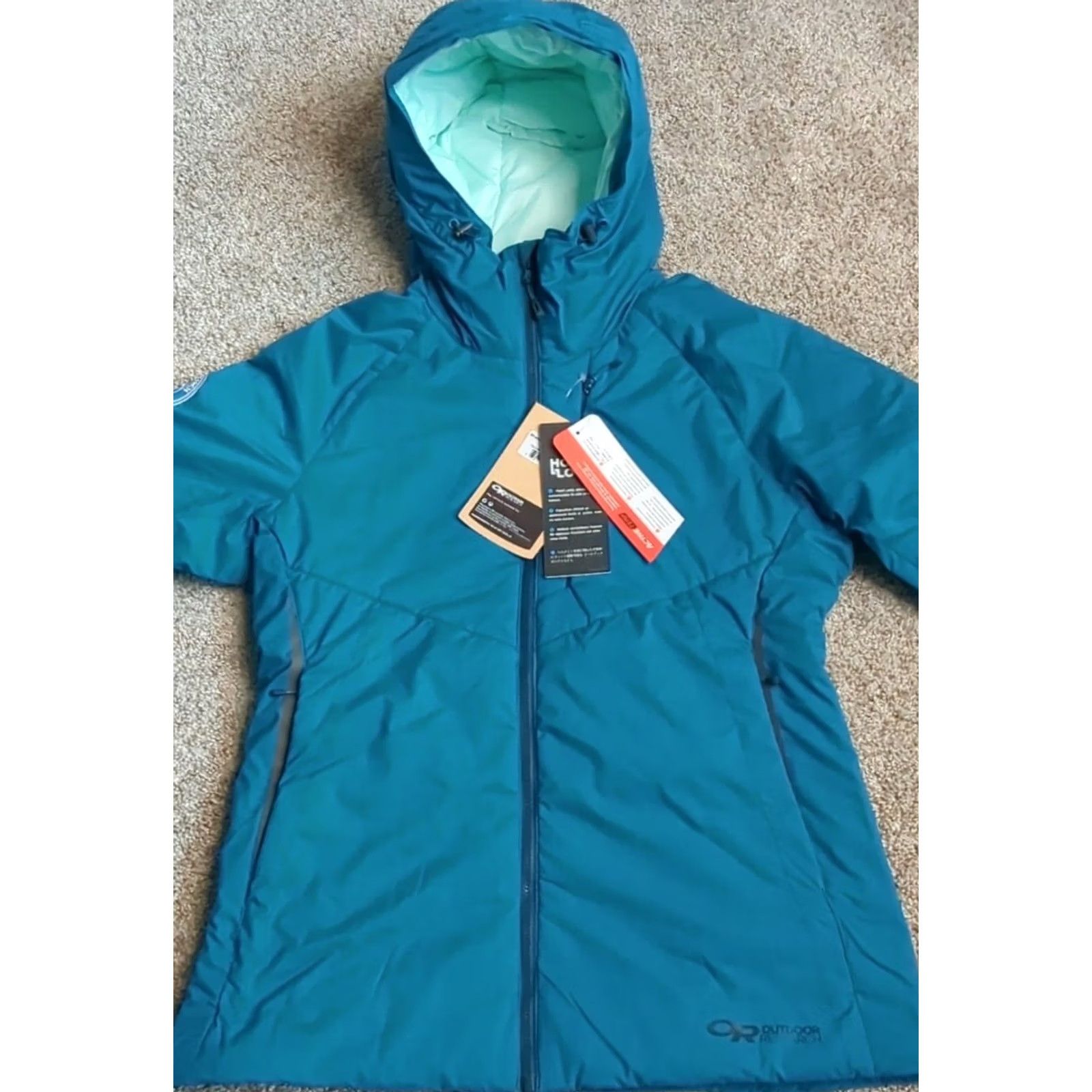 Outdoor Research Outdoor Research Refuge Hooded Insulated Puffer Jacket Full Zip Blue Small Women Size S / US 4 / IT 40 - 2 Thumbnail