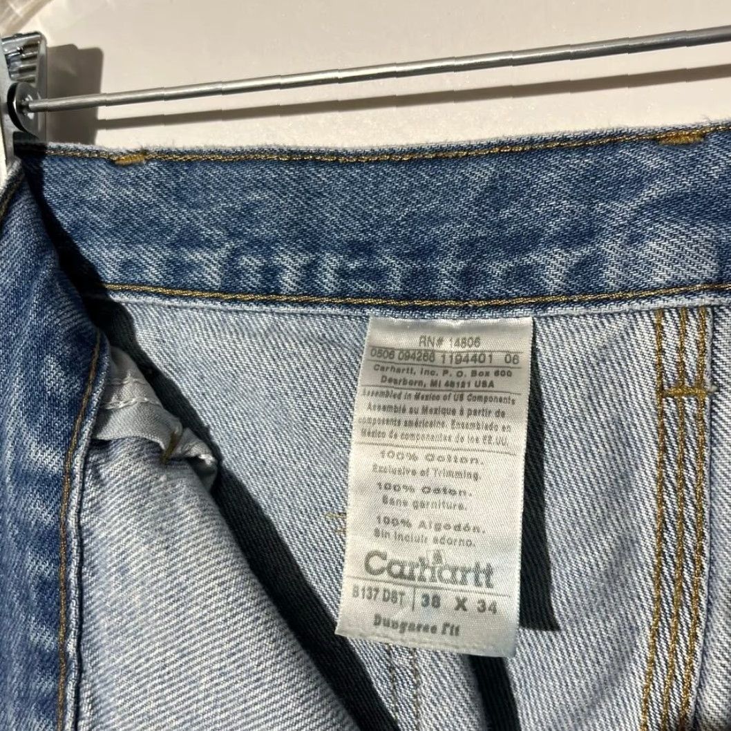Carhartt VINTAGE Carhartt Carpenter Dungaree Fit Light Blue Denim Jeans Men's 38x34 Blue Regular 34 In Inseam Mens Size US 38 / EU 54 - 3 Thumbnail
