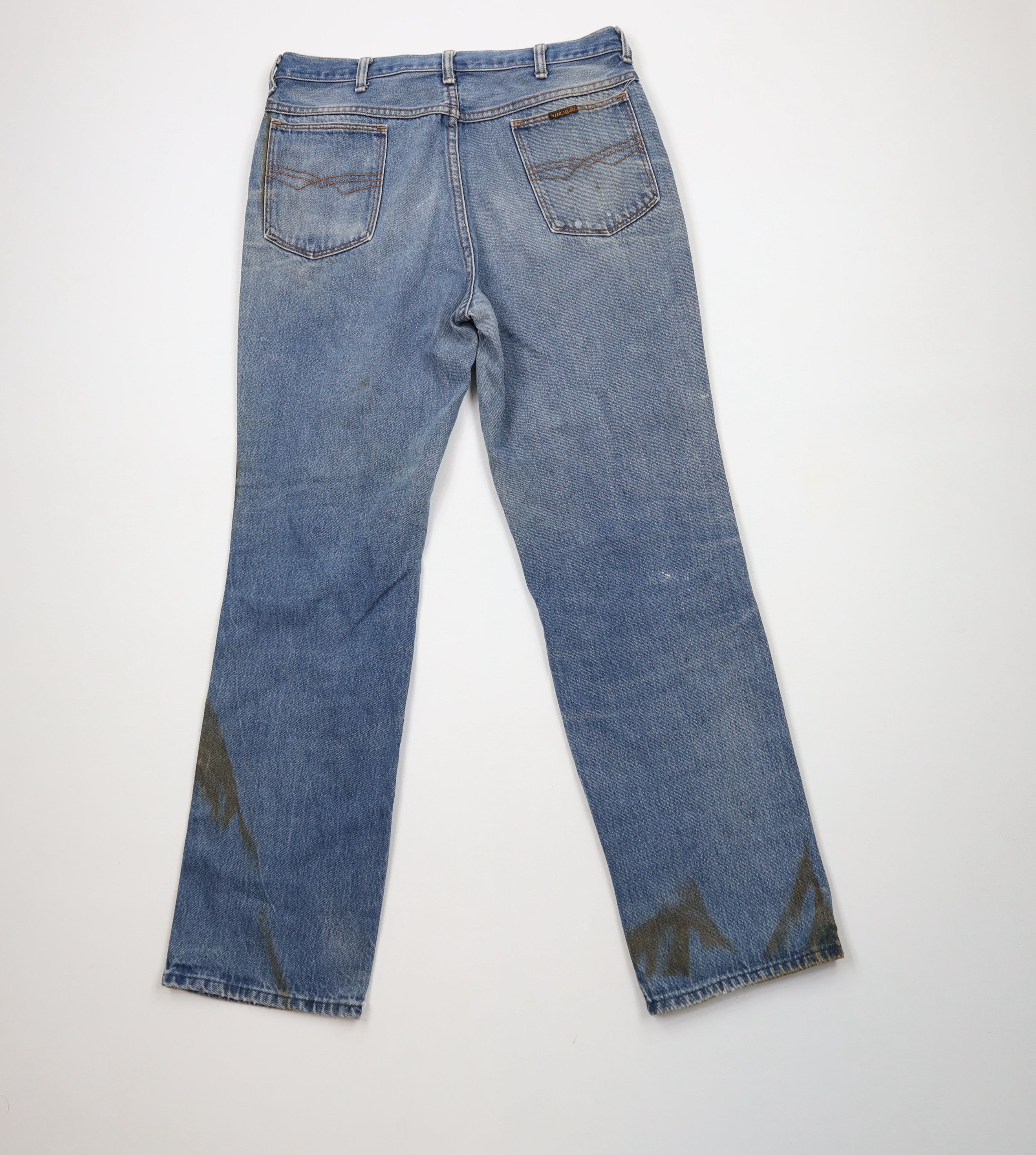 Vintage × Wrangler Vintage 80s 90s Wrangler Straight Leg Denim Jeans Blue USA Size US 34 / EU 50 - 10 Thumbnail