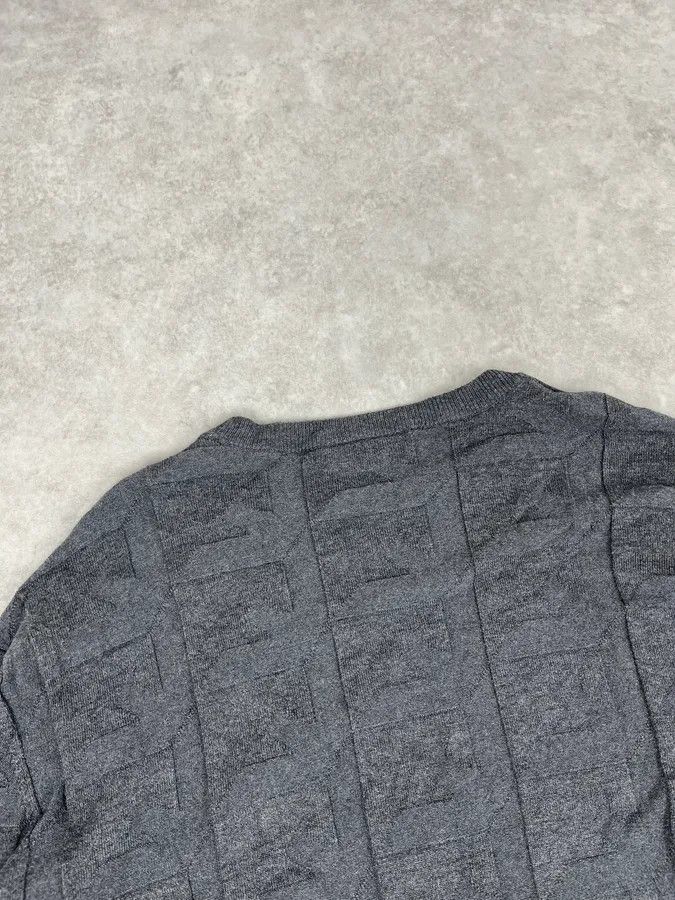 Emporio Armani Emporio Armani Grey Square Wool Sweater Size US M / EU 48-50 / 2 - 7 Thumbnail