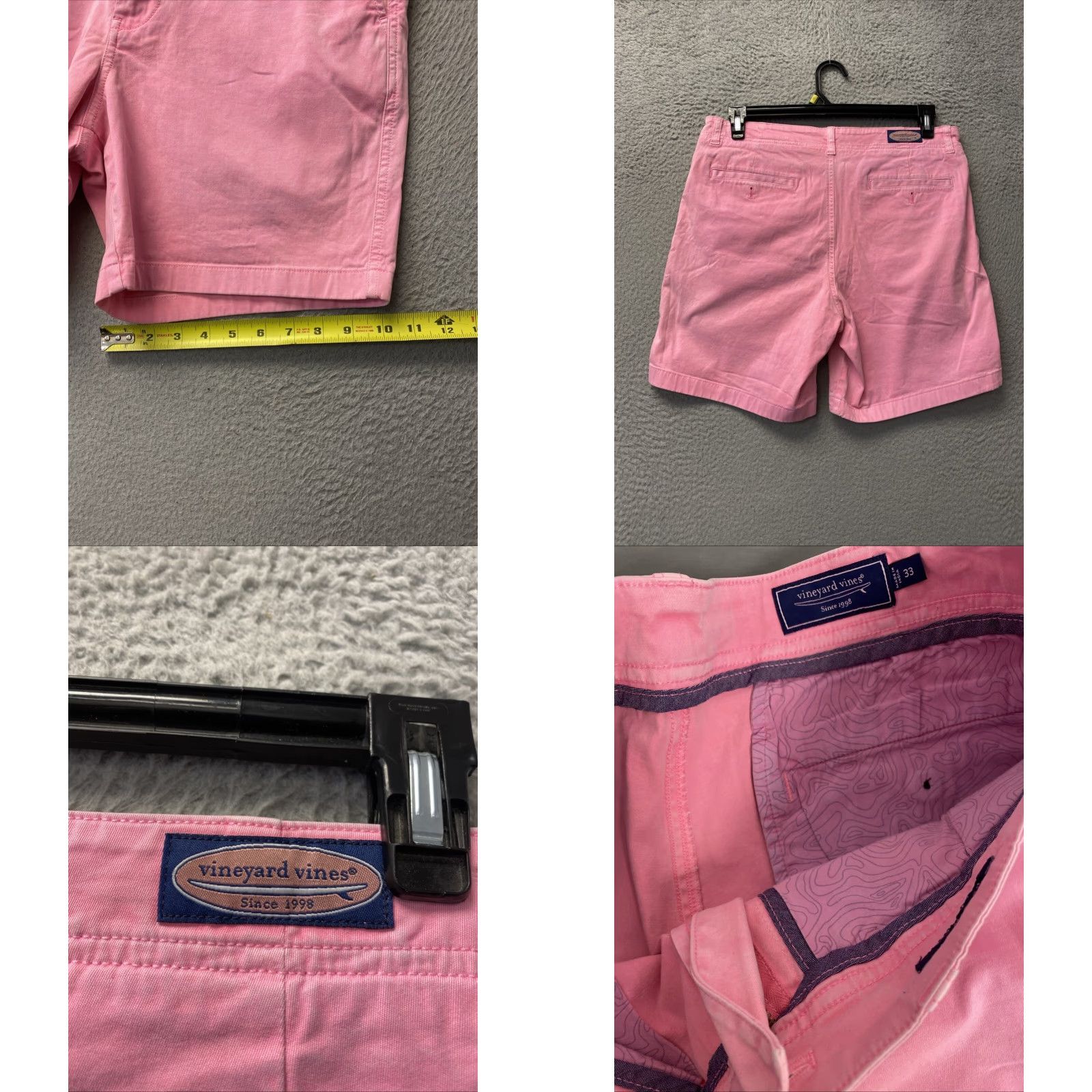 Vineyard Vines VINEYARD VINES Men's Chino Shorts Pink Size 33 8” Inseam Casual Preppy Size US 33 - 8 Thumbnail