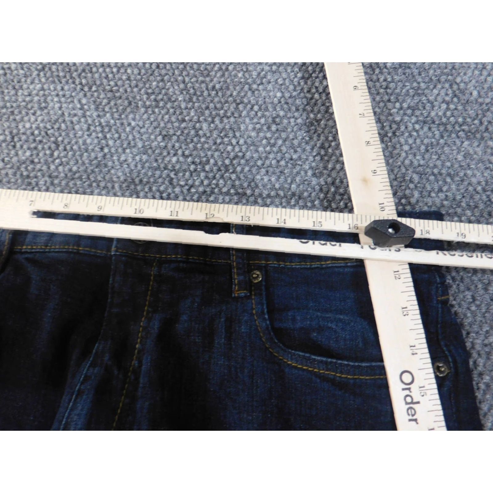 Vintage Urban Star Jeans 38x34 Jeans Mens Blue Dark Denim Straight Star 90s Theme Distressed Pockets Regular Metallic Zipper Retro City Wear Size US 38 / EU 54 - 5 Thumbnail