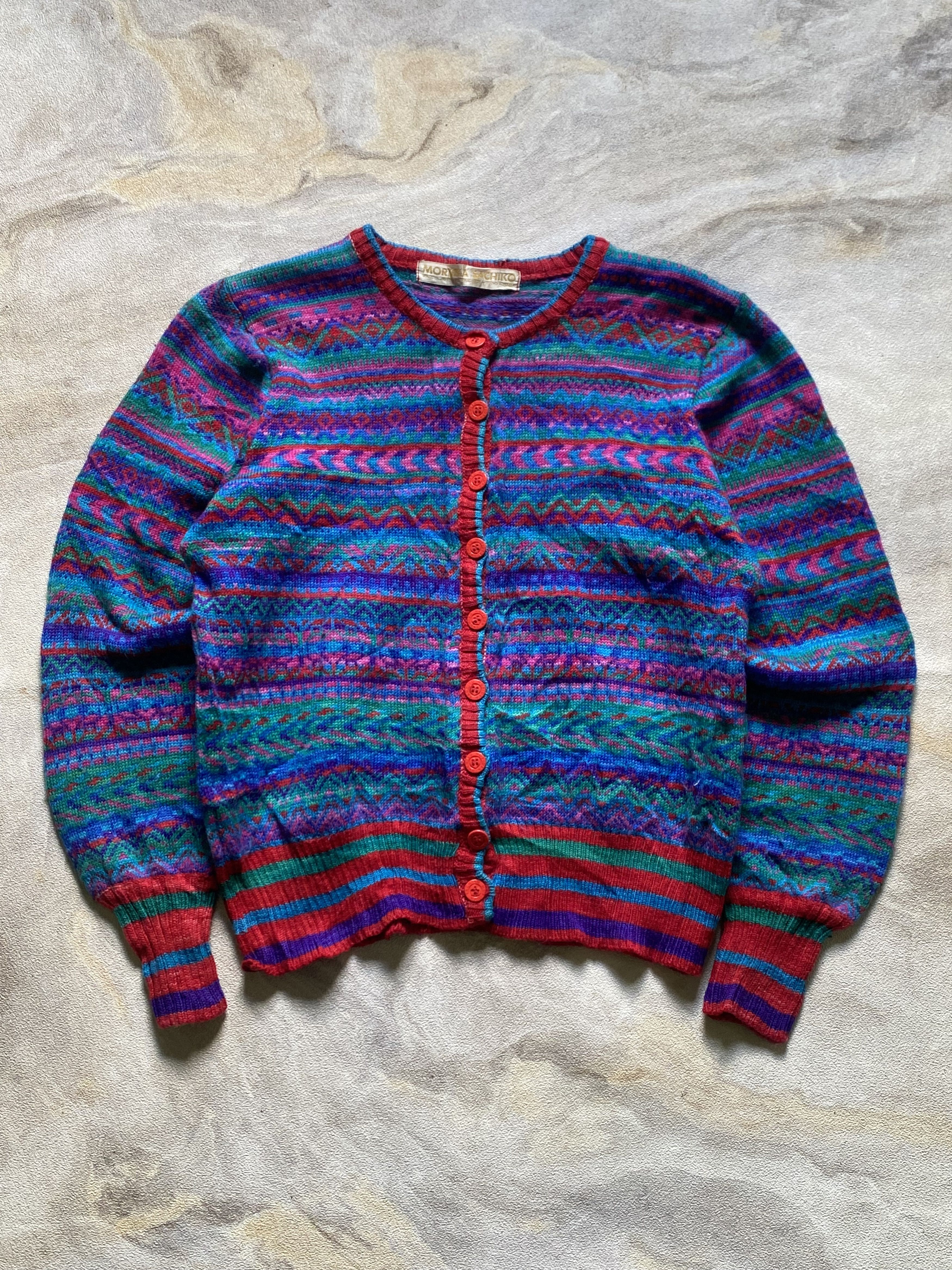 Japanese Brand Vintage hand knit Japanese Cardigan By Morioka Sachiko Size S / US 4 / IT 40 - 1 Thumbnail