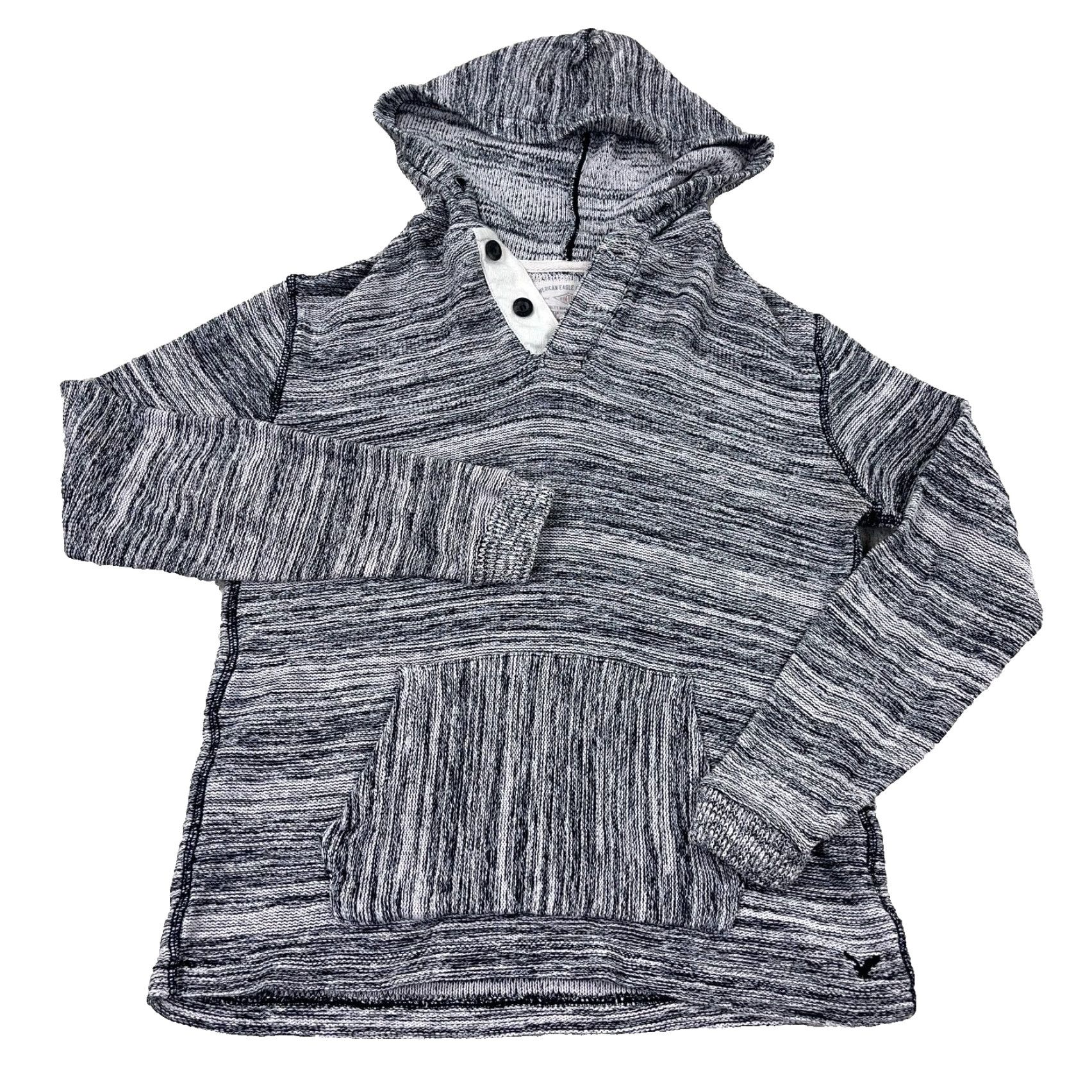 American Eagle Outfitters VINTAGE American Eagle Hoodie Men M Gray Heather Henley Sweatshirt AEO Size US M / EU 48-50 / 2 - 2 Thumbnail
