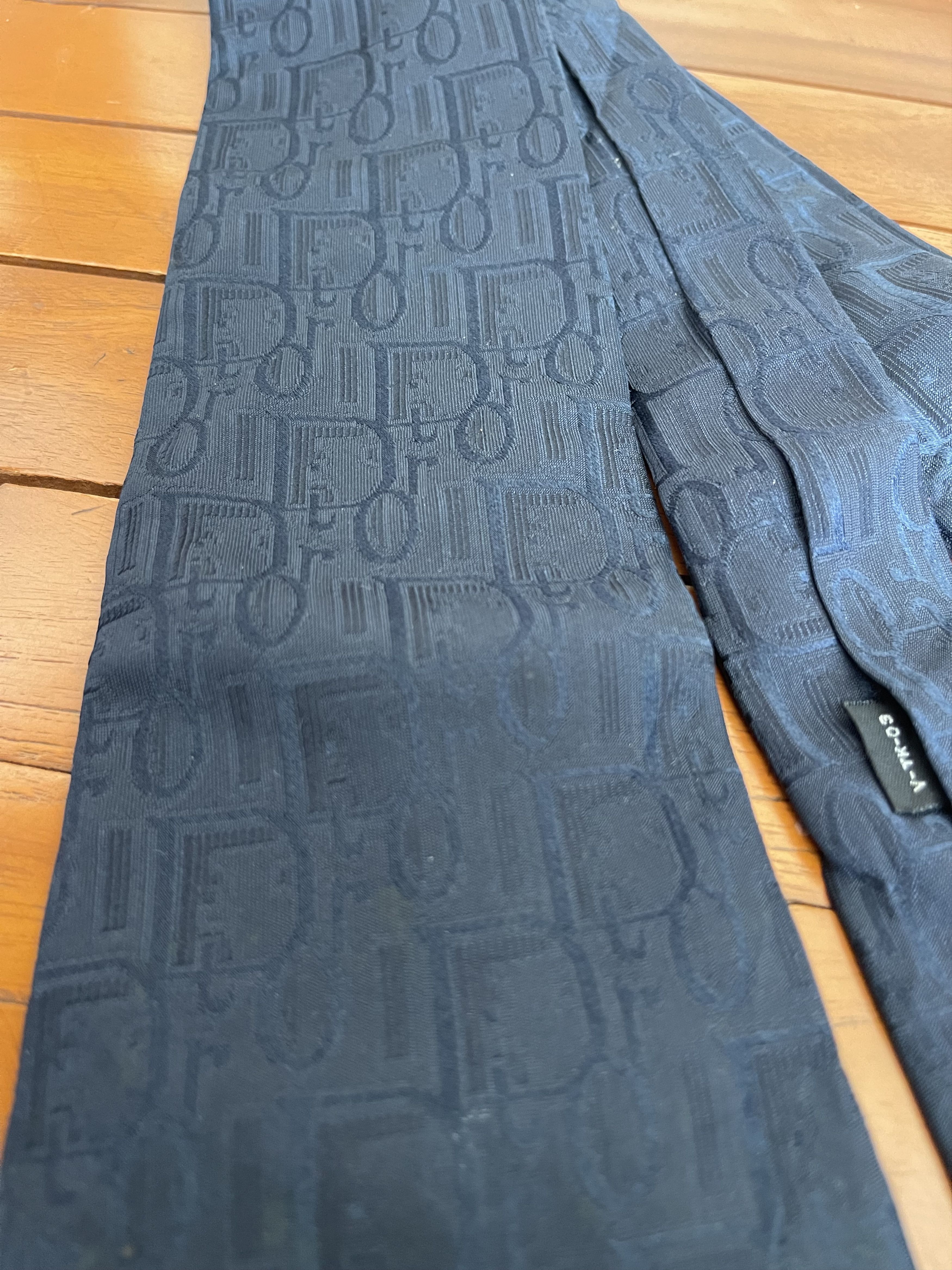Christian Dior Monsieur × Dior Vintage Christian Dior Oblique Blue Navy Neckties Size ONE SIZE - 2 Thumbnail
