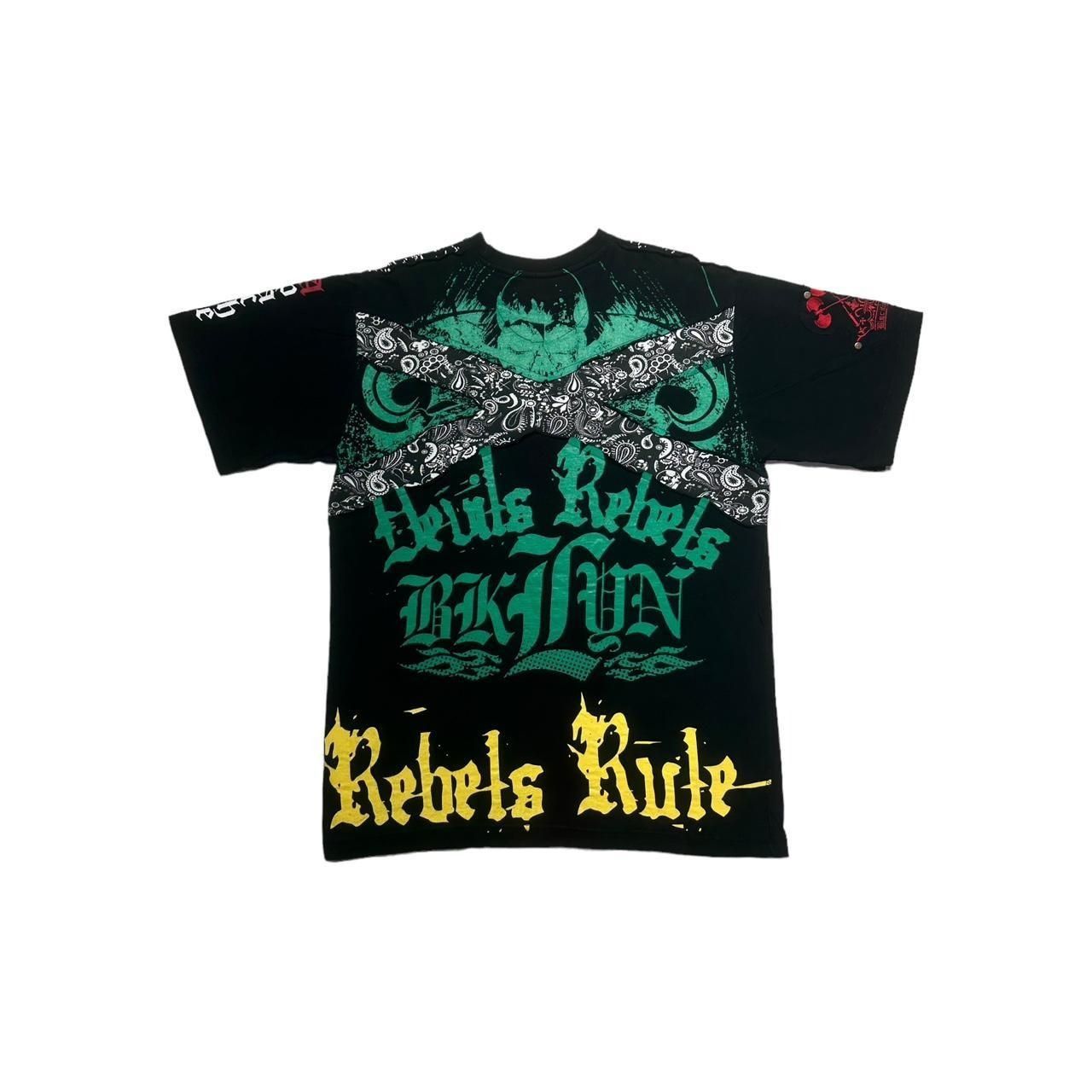 Affliction × Black Label × Tapout Y2K Style Grunge Blac Label T-Shirt Size US XL / EU 56 / 4 - 2 Thumbnail