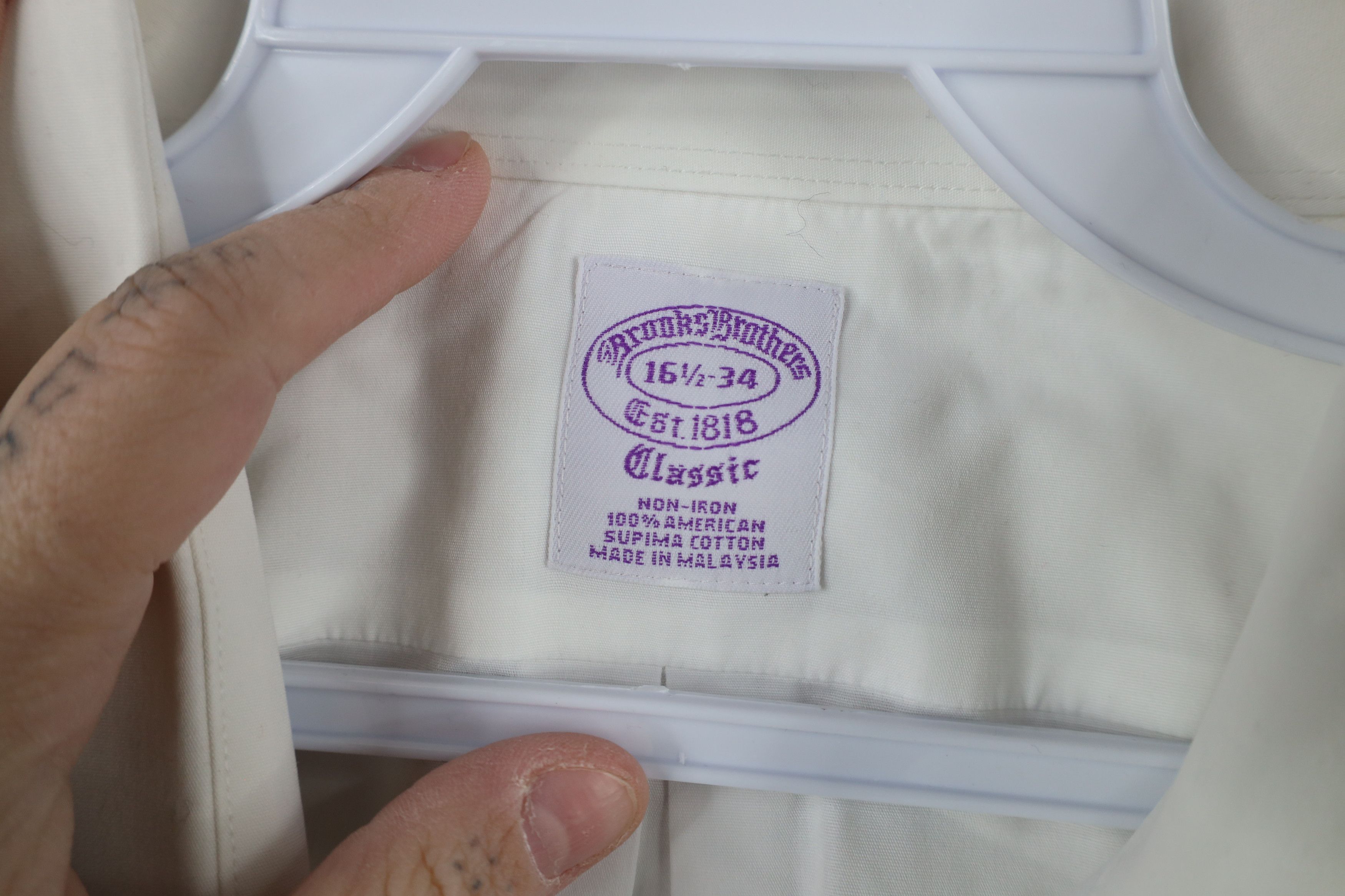 Brooks Brothers × Vintage Vintage Brooks Brothers Cuff Non Iron Button Shirt White Size US M / EU 48-50 / 2 - 10 Thumbnail