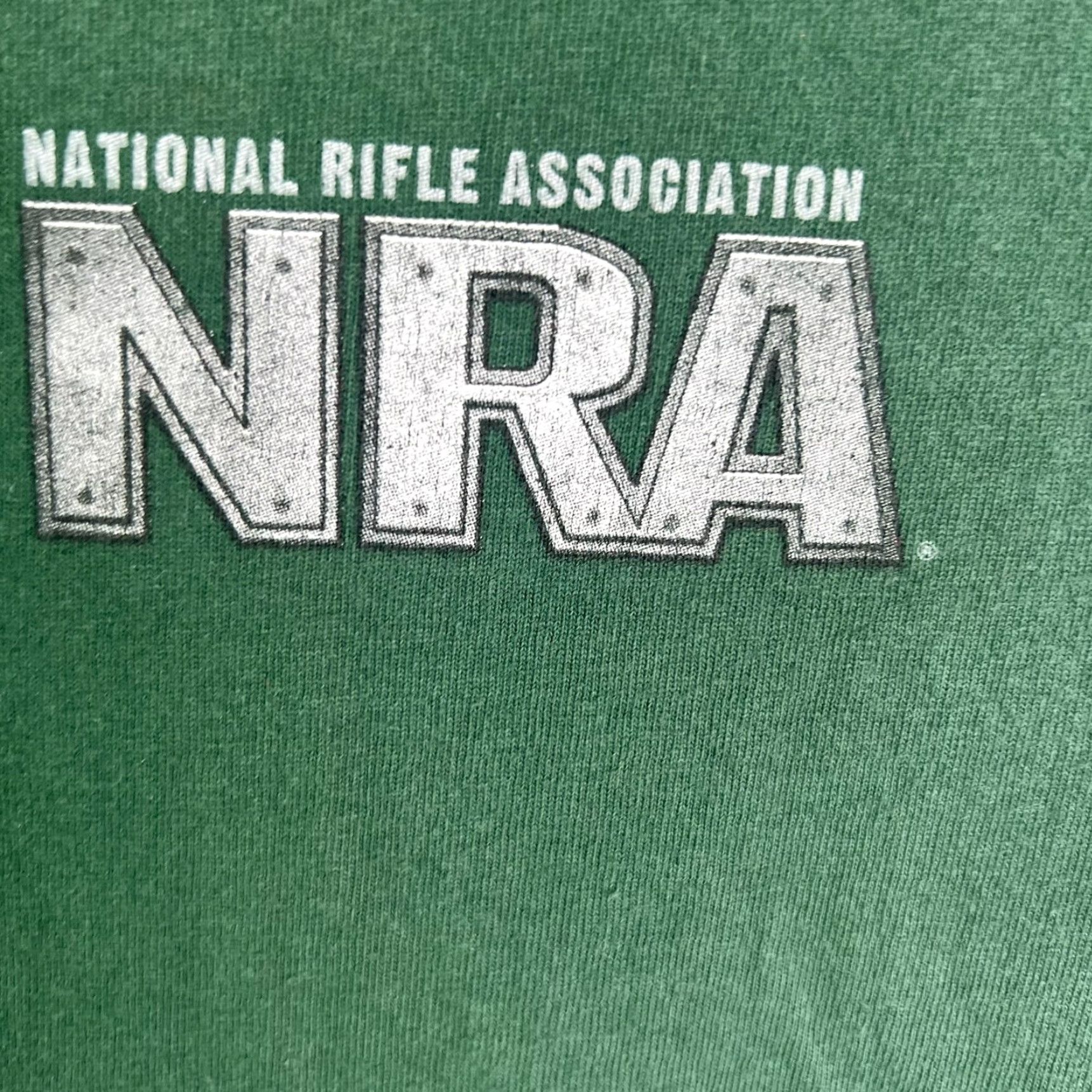 Vintage NRA Eagle Freedom T Shirt Adult M Green Logo Graphic Print Patriotic Military Flag 40 in Chest Crew Neck Short Sleeve Mens Size US M / EU 48-50 / 2 - 3 Thumbnail