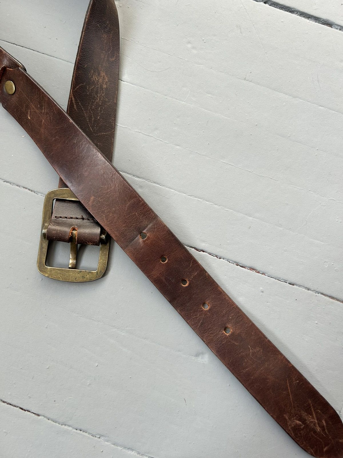 Leather Leather belt vintage Size ONE SIZE - 5 Thumbnail