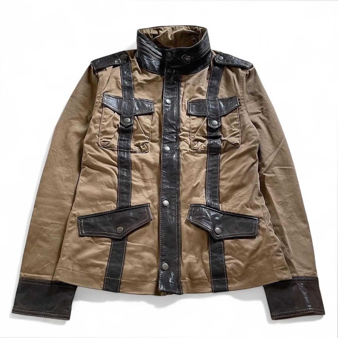 Morgan De Toi 00’s MORGAN HOMME 4 Pocket Leather Parachute Jacket Size US M / EU 48-50 / 2 - 3 Thumbnail