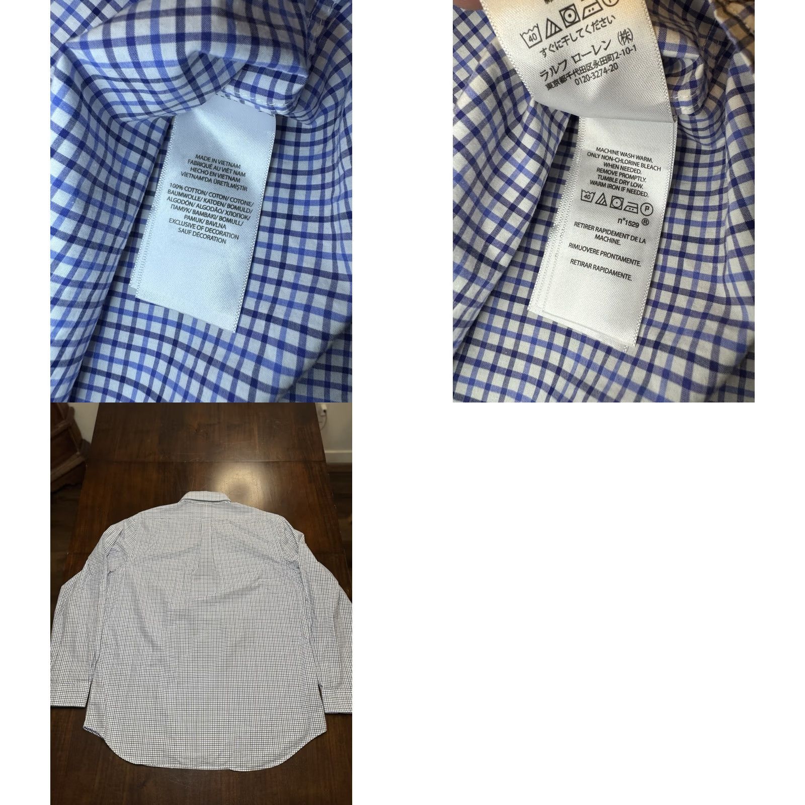 Polo Ralph Lauren Polo Ralph Lauren Button-Up Shirt XL Classic Fit Plaid White Blue, Button-Down Collar, Long Sleeve, Woven Cotton, Men’s Shirt Size US XL / EU 56 / 4 - 8 Thumbnail