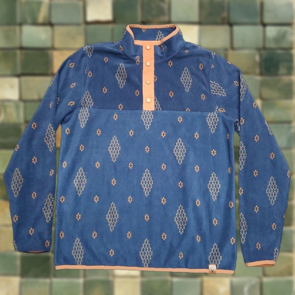 LIV Outdoor LIV Outdoor Sweater Mens M Blue Diamond Geometric 1/4 Snap-T Fleece Gorp Size US M / EU 48-50 / 2 - 1 Thumbnail