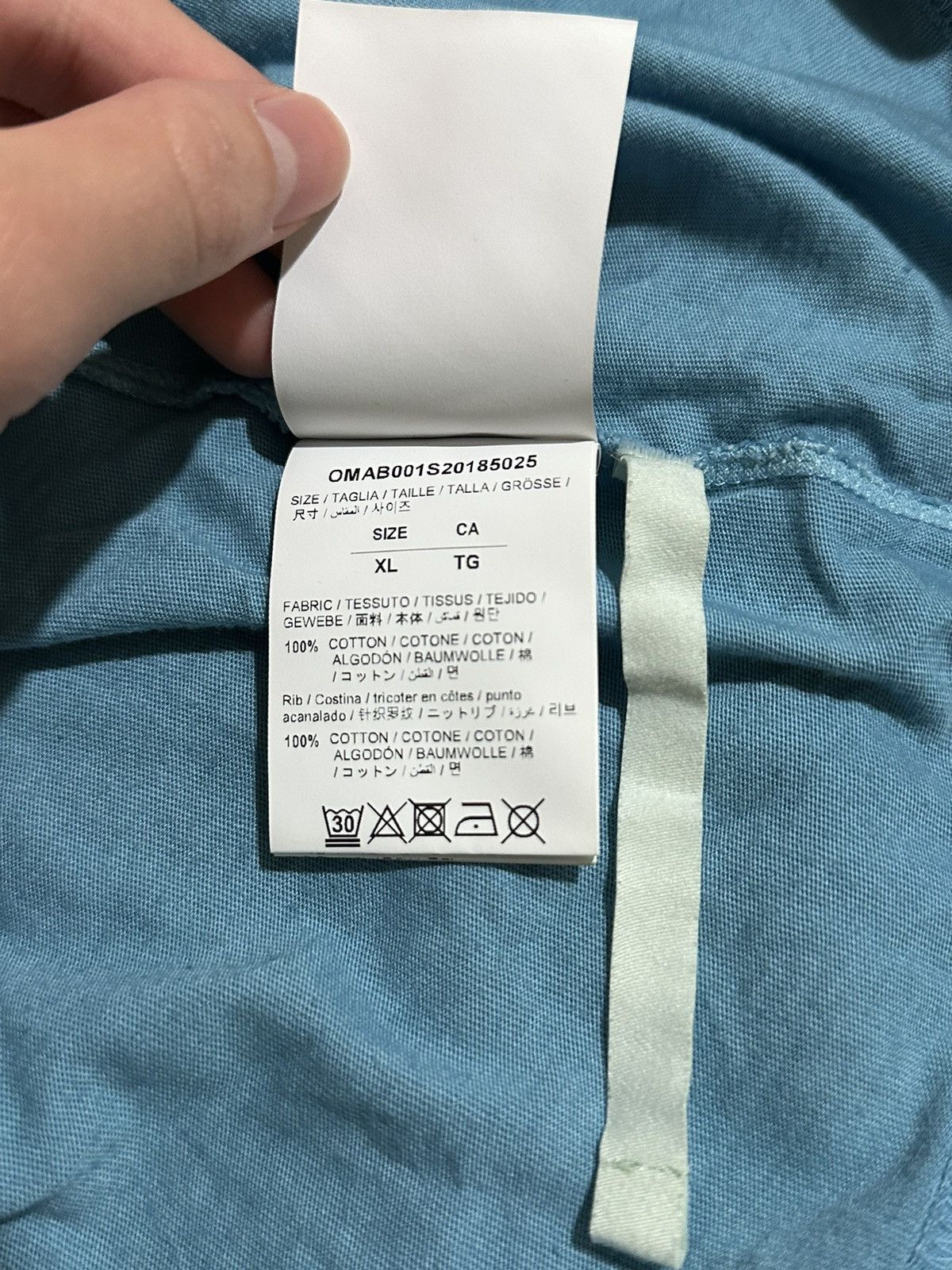 Off-White OFF-WHITE Blue Tye-Die Longsleeve Shirt with X logo Size US XL / EU 56 / 4 - 5 Thumbnail