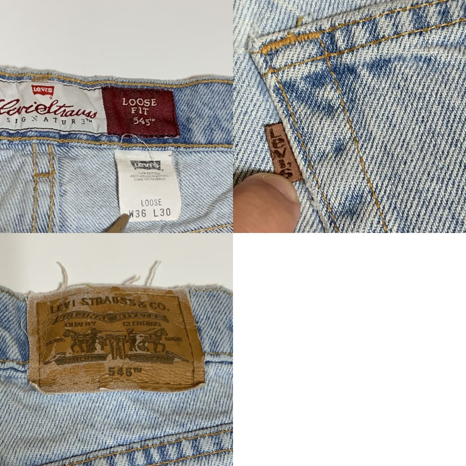 Levi's VINTAGE Levi's 545 Jeans Blue Denim Distressed 34x29 Loose Fit Mens Size US 34 / EU 50 - 8 Thumbnail