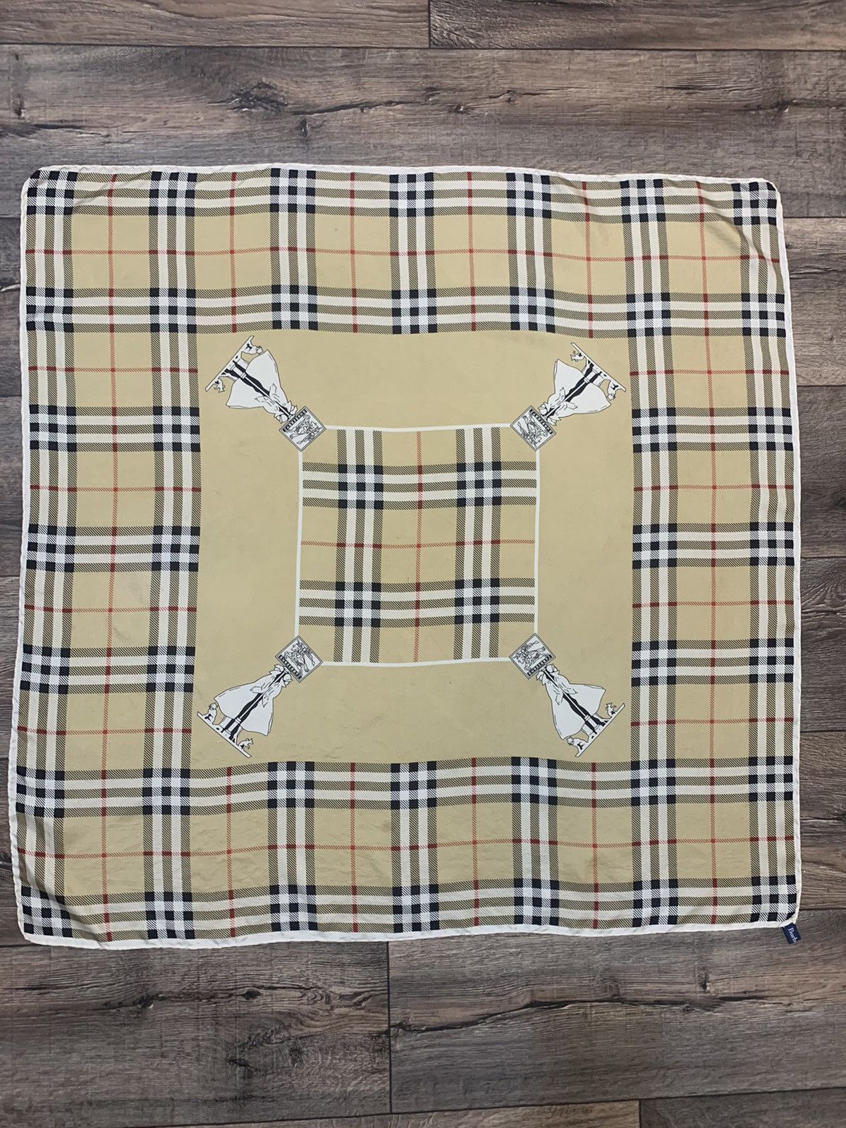 Vintage Burberry Nova Check Silk Scarf