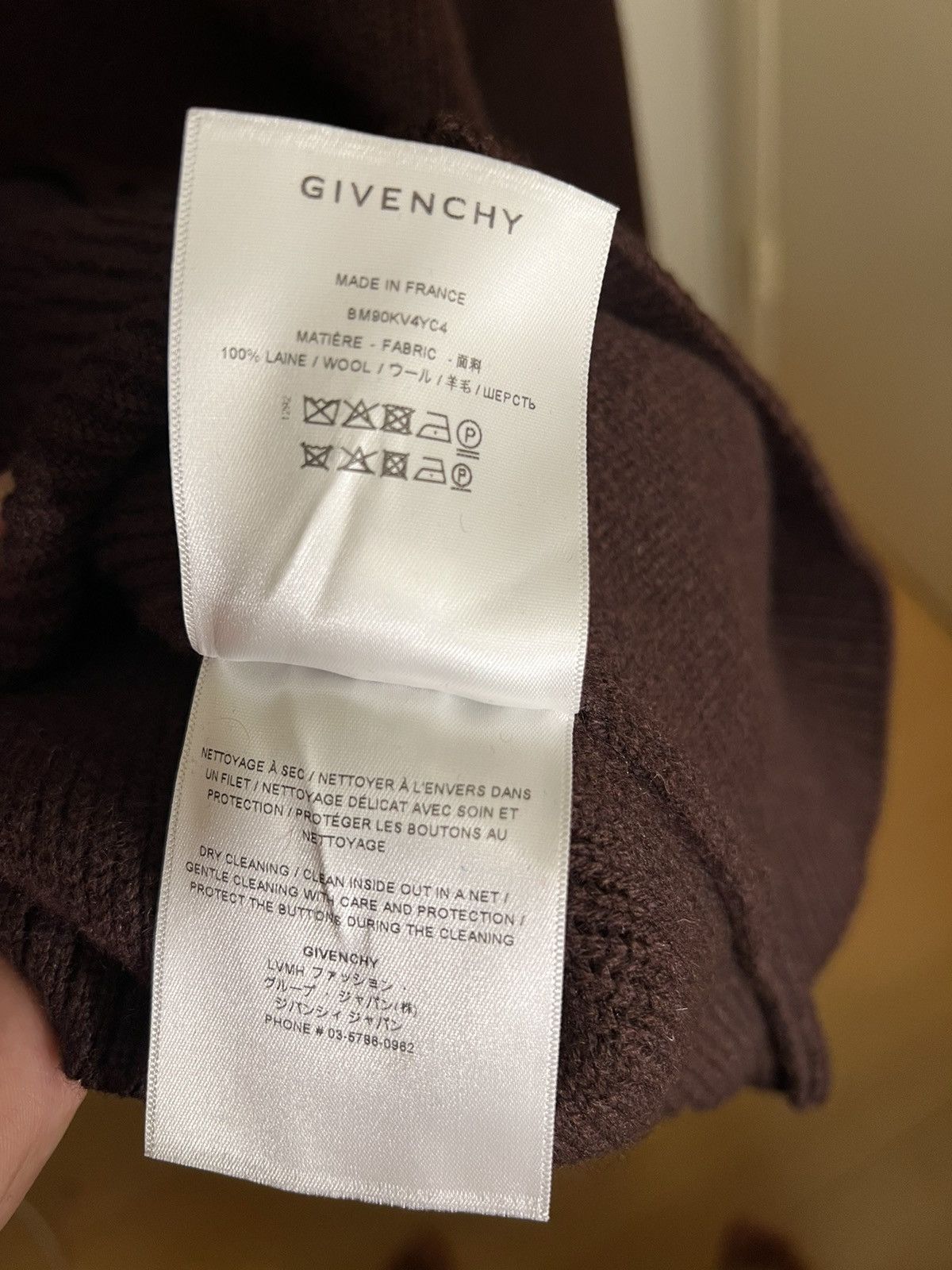 Givenchy × MMW Givenchy Brown Wool Cardigan with Back Zipper Size US M / EU 48-50 / 2 - 6 Thumbnail