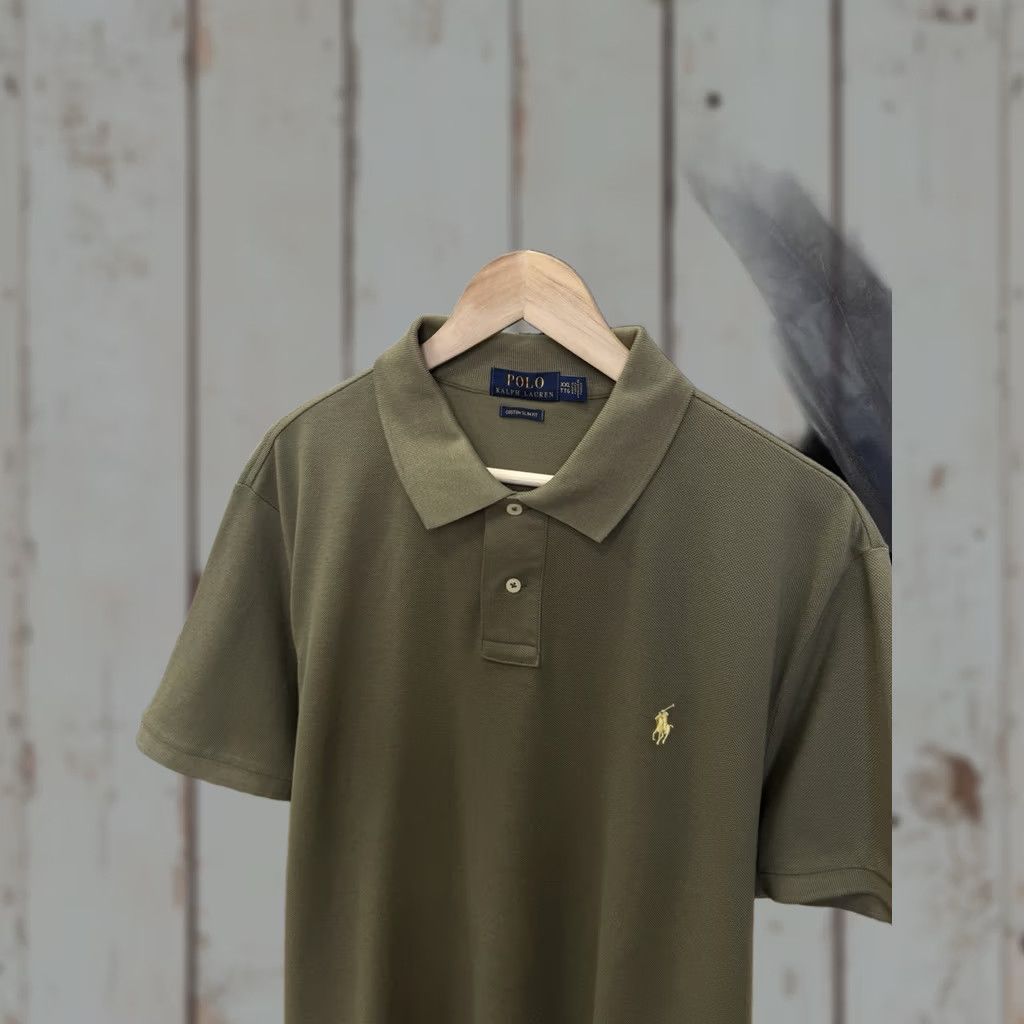 Ralph Lauren VINTAGE Polo Ralph Lauren Custom Slim Fit Polo T-Shirt Rare Retro XXL Olive Mens Brown? Size US XXL / EU 58 / 5 - 1 Thumbnail