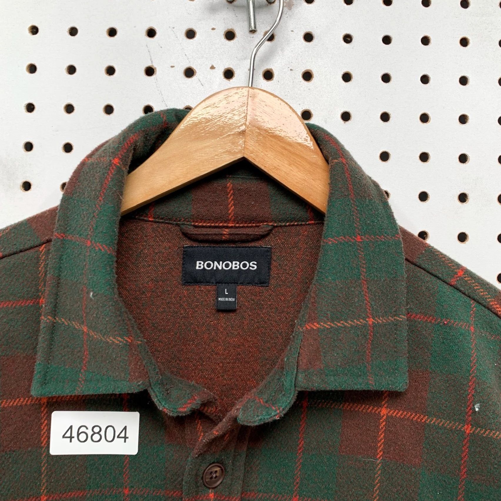 Bonobos Bonobos Button Shirt Jacket Mens Large Green Plaid Flannel Sportsman Shacket Size US L / EU 52-54 / 3 - 5 Thumbnail