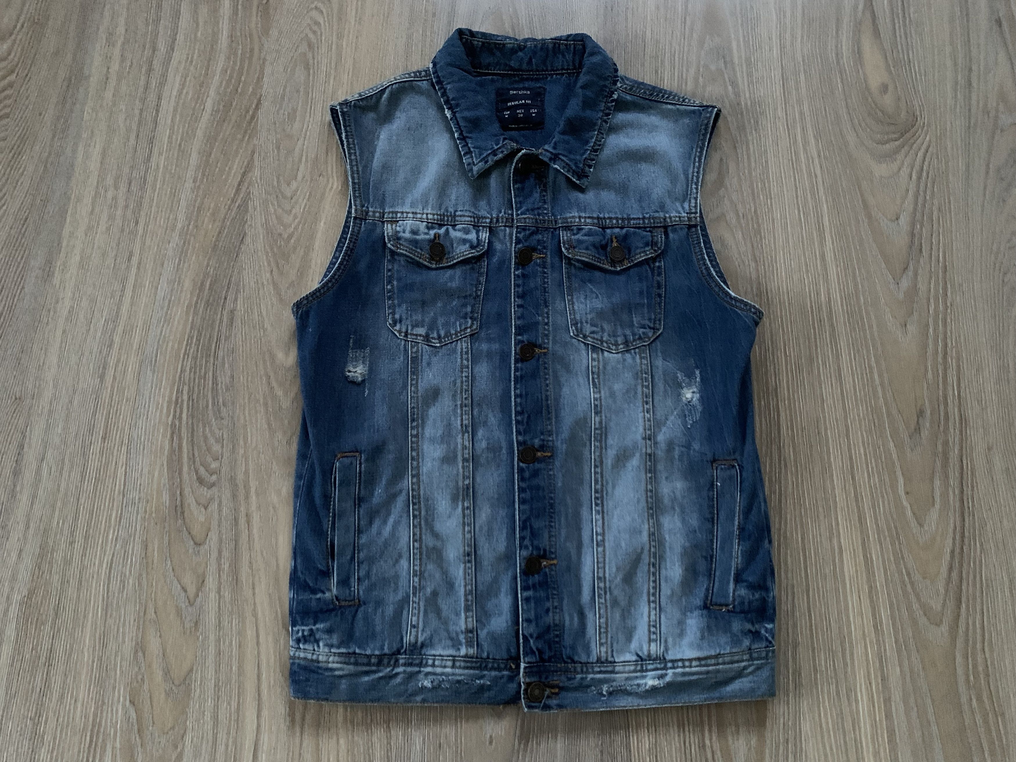 Bershka Bershka Mens Blue Denim Vest Size US S / EU 44-46 / 1 - 2 Thumbnail