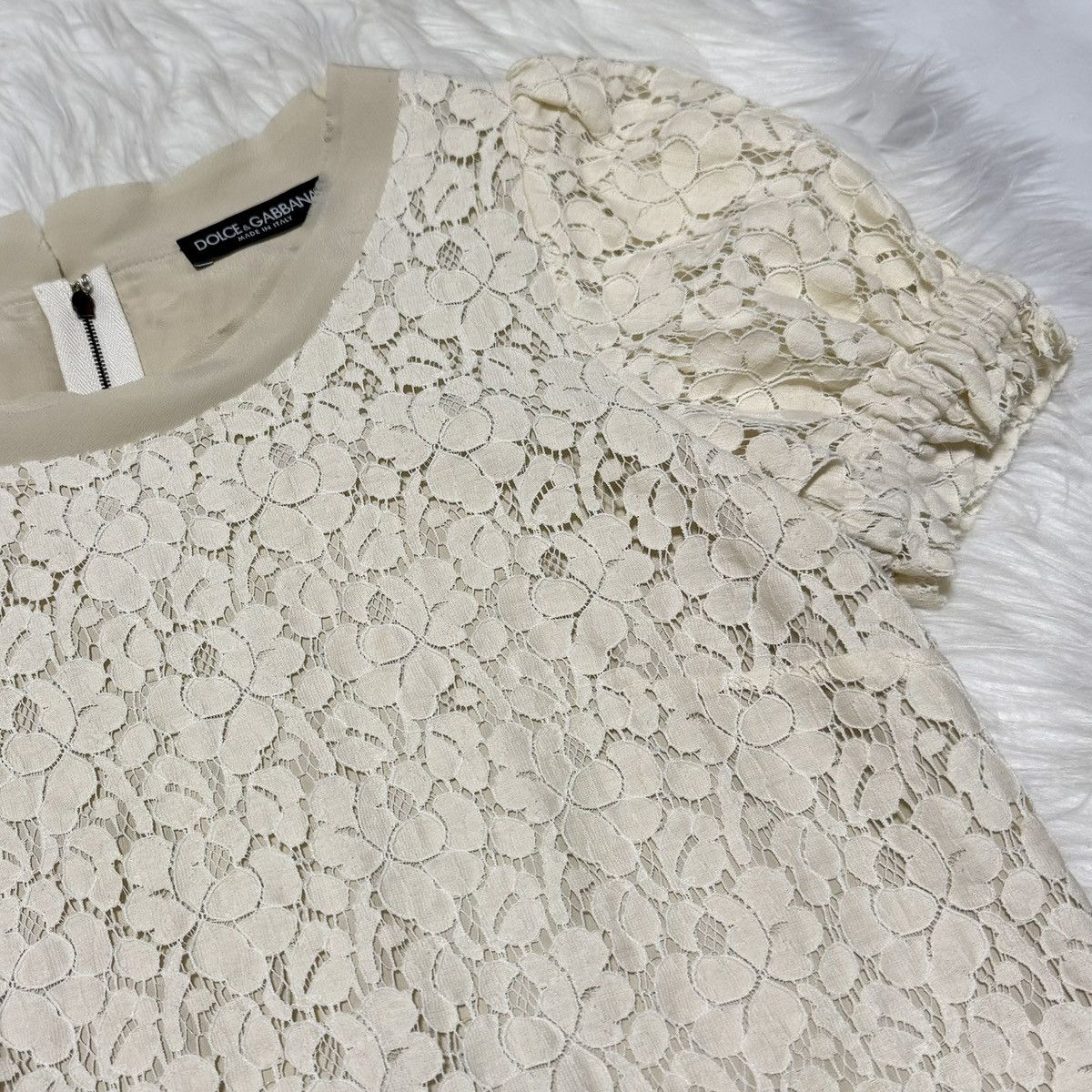 Dolce & Gabbana Authentic Dolce & Gabbana Floral Lace Short-Sleeve Dress 40 Size S / US 4 / IT 40 - 8 Thumbnail