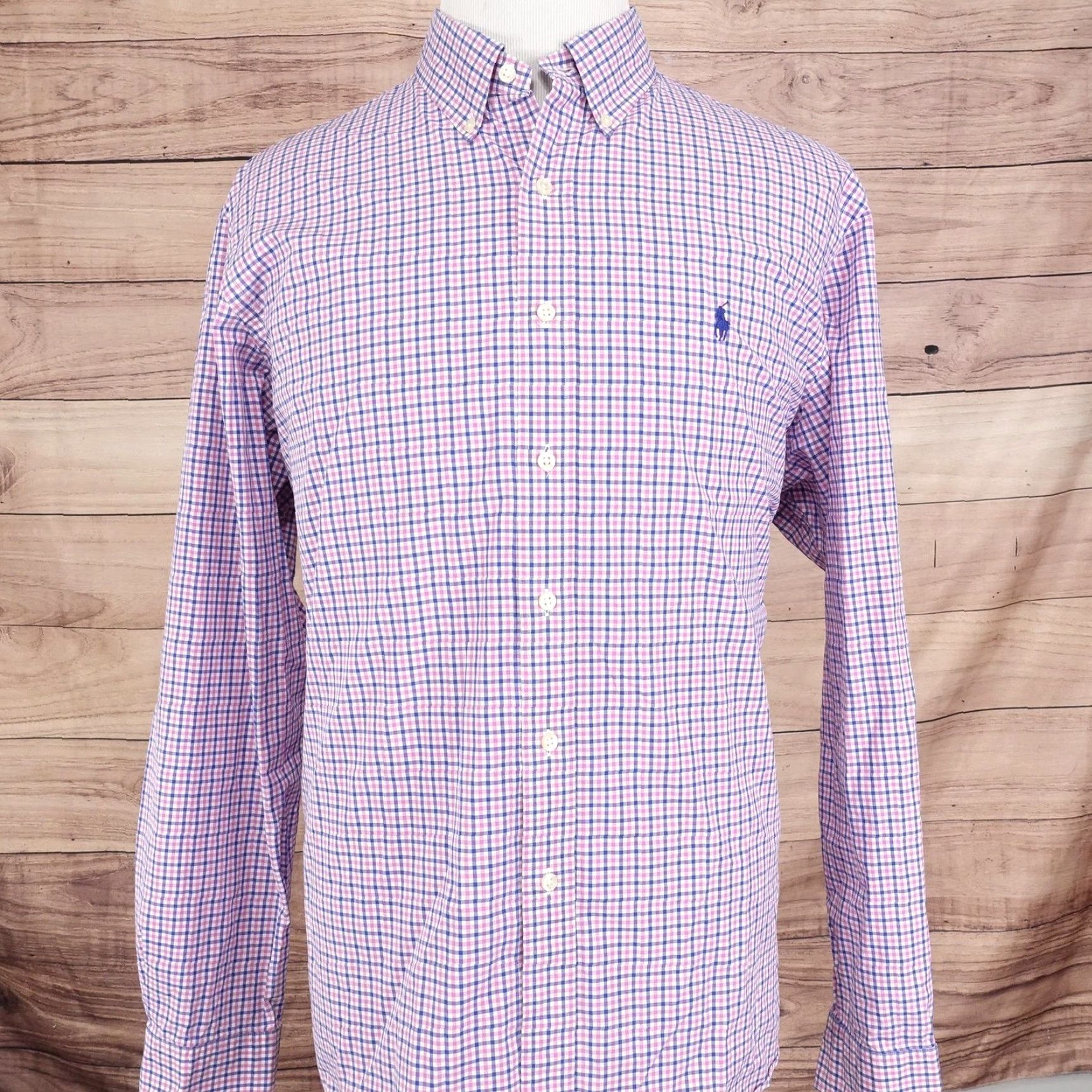 Ralph Lauren Polo Ralph Lauren Shirt Mens 2XL Pink Blue Gingham Check Button-Down Long Sleeve Size US XXL / EU 58 / 5 - 3 Thumbnail