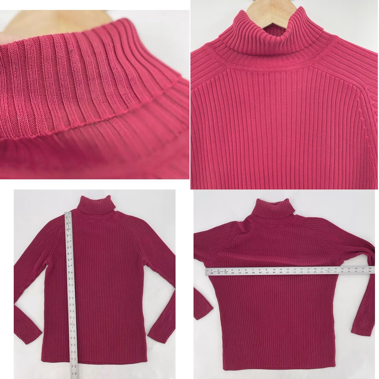 Vintage VINTAGE Caslon Plus Size 100% Silk Red Ribbed Turtleneck Sweater 1x, Classic, Runs Small Size XL / US 12-14 / IT 48-50 - 8 Thumbnail