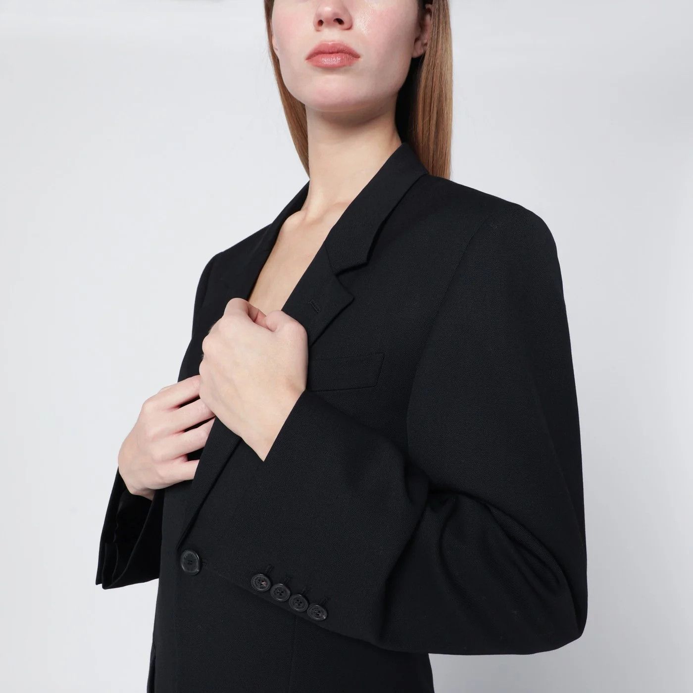 Balenciaga o1d2blof0426 Single-Breasted Wool Jacket in Black Size XS / US 0-2 / IT 36-38 - 4 Thumbnail
