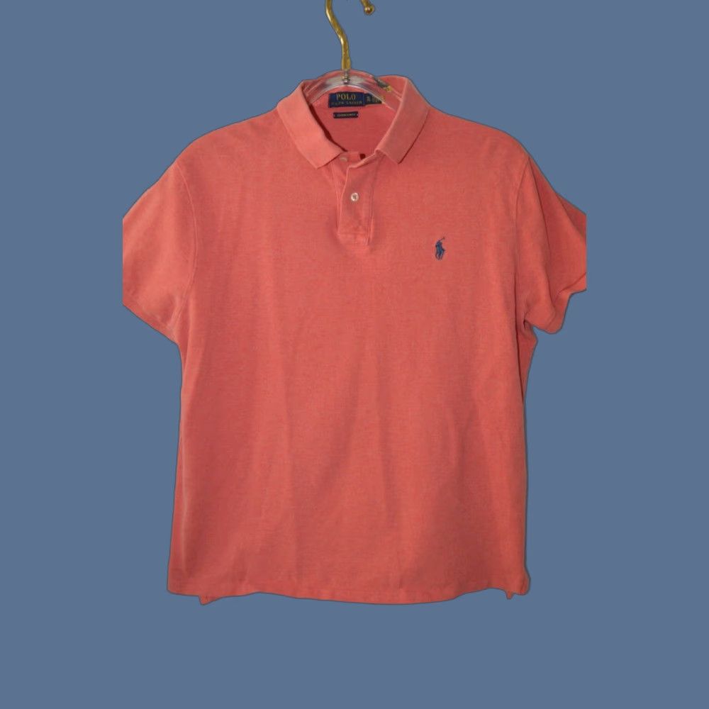 Ralph Lauren Ralph Lauren Polo Shirt Polo Men XL Slim Fit Salmon Pink Solid Short Sleeve Collared Logo Accent Vintage: No Size US XL / EU 56 / 4 - 1 Thumbnail