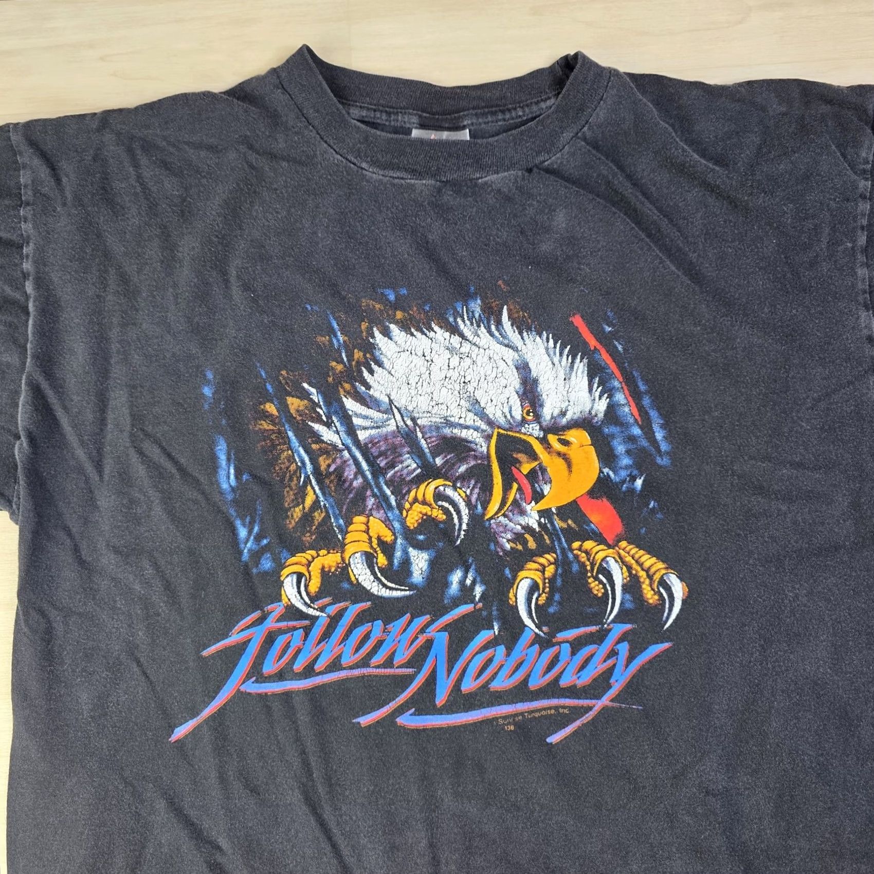 Vintage VINTAGE Sturgis Shirt Mens Large Black American Thunder Eagle Follow Nobody 90s Biker Shirt Size US L / EU 52-54 / 3 - 2 Thumbnail