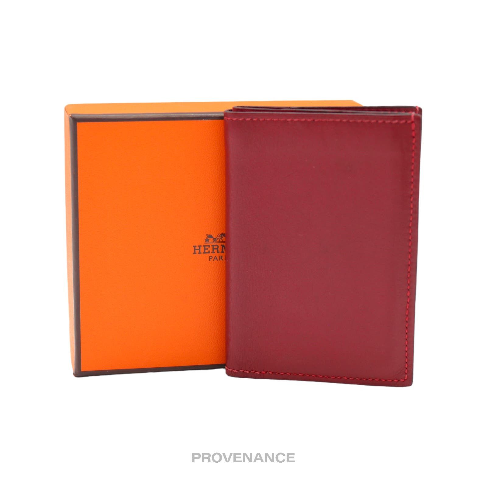 image of Hermes Cardholderwallet - Red Box Calfskin Leather, Women's
