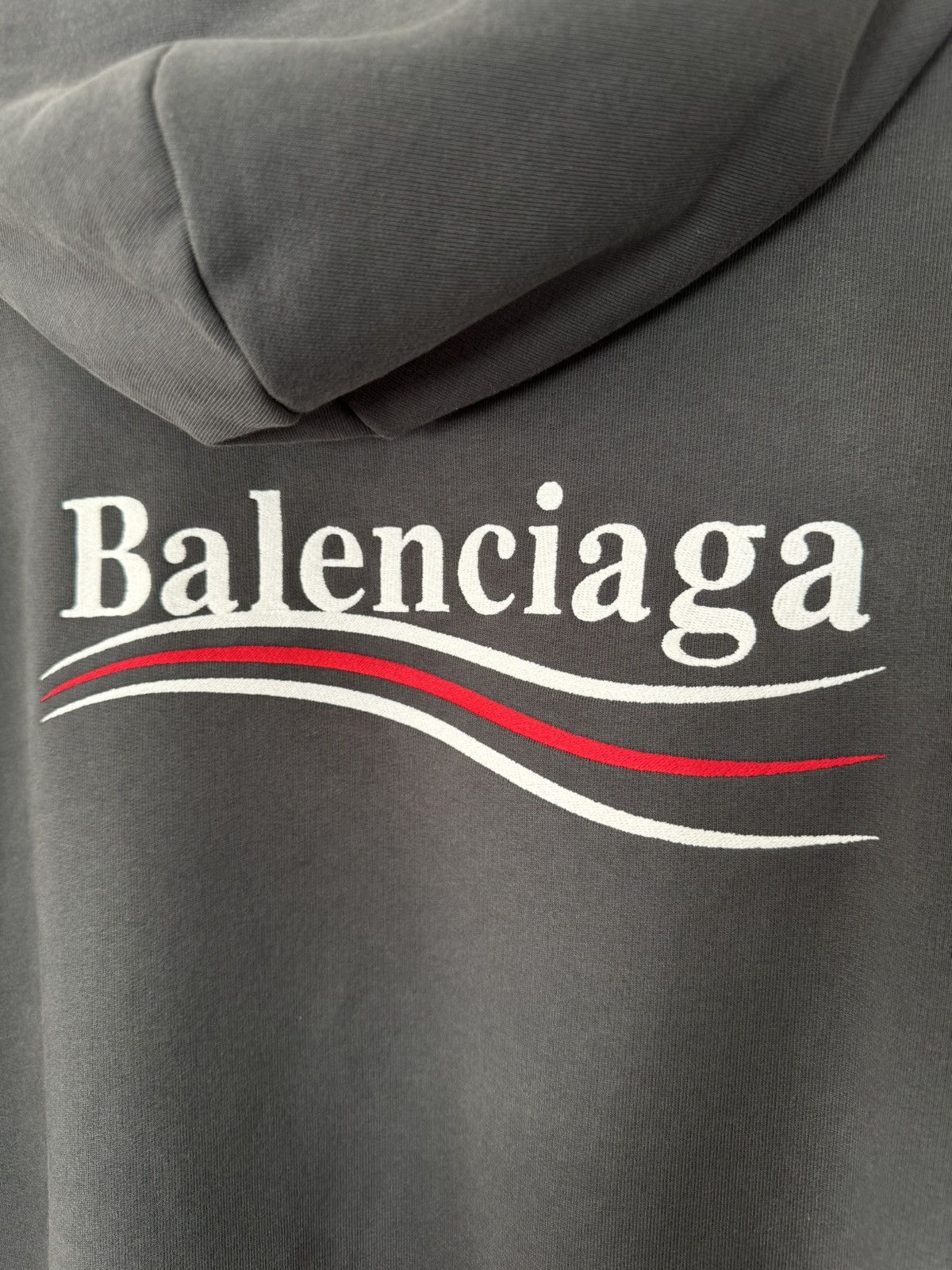 Balenciaga BALENCIAGA MEN'S POLITICAL CAMPAIGN HOODIE LARGE FIT IN GREY Size US XS / EU 42 / 0 - 4 Thumbnail