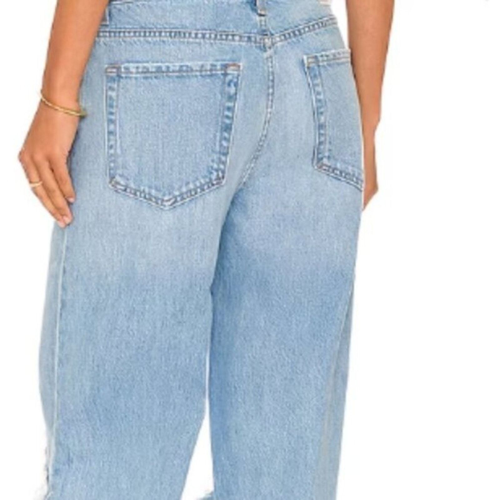 MOTHER Mother The Fun Dip Puddle Slice Distressed Jeans size 12 Size 33" - 5 Thumbnail