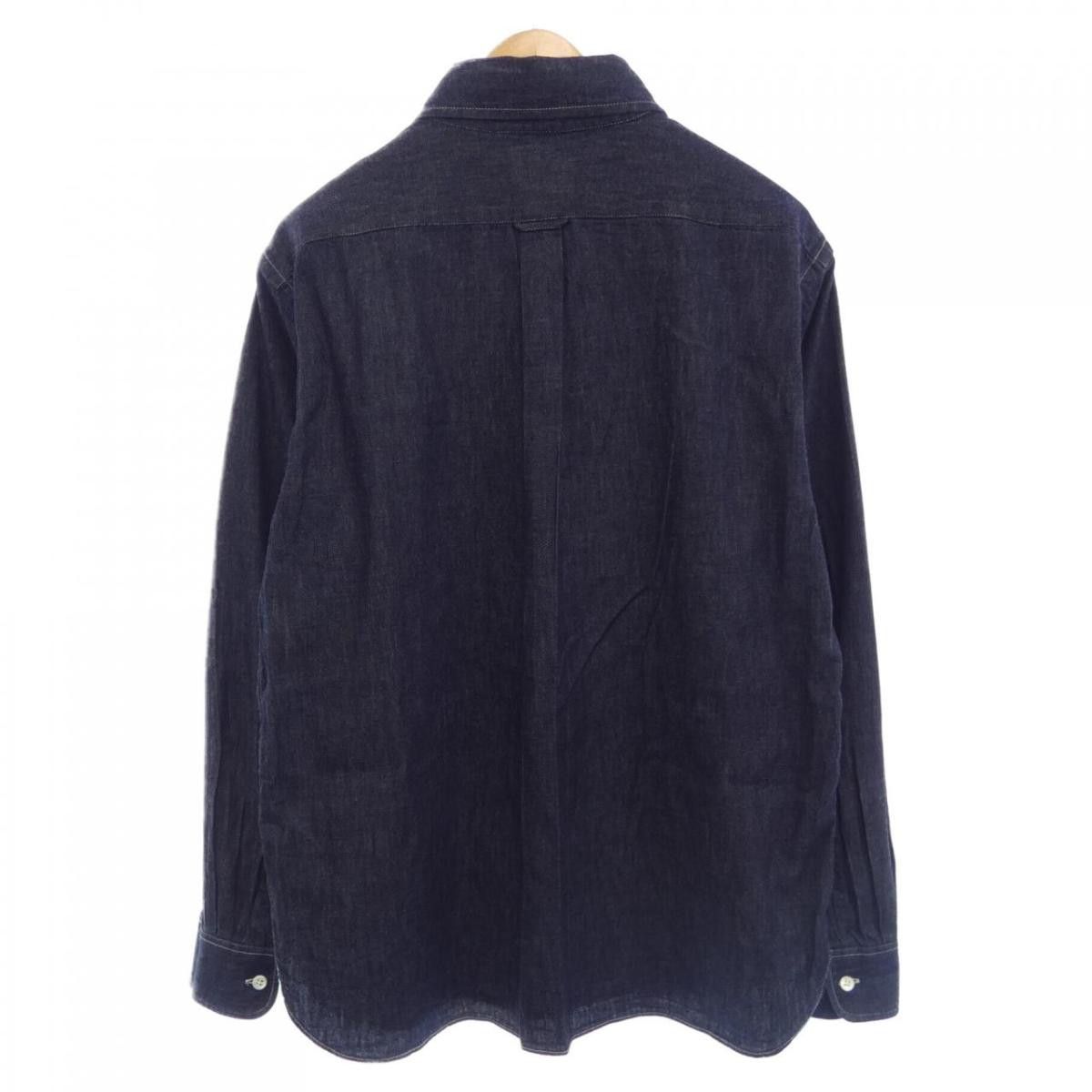 Pherrow's Shirt Cotton Button Up Plain Long Sleeve Navy Size US L / EU 52-54 / 3 - 2 Thumbnail