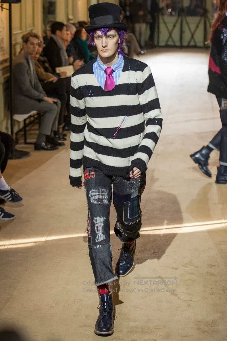 JUNYA WATANABE Striped Destroyed Knit Sweater