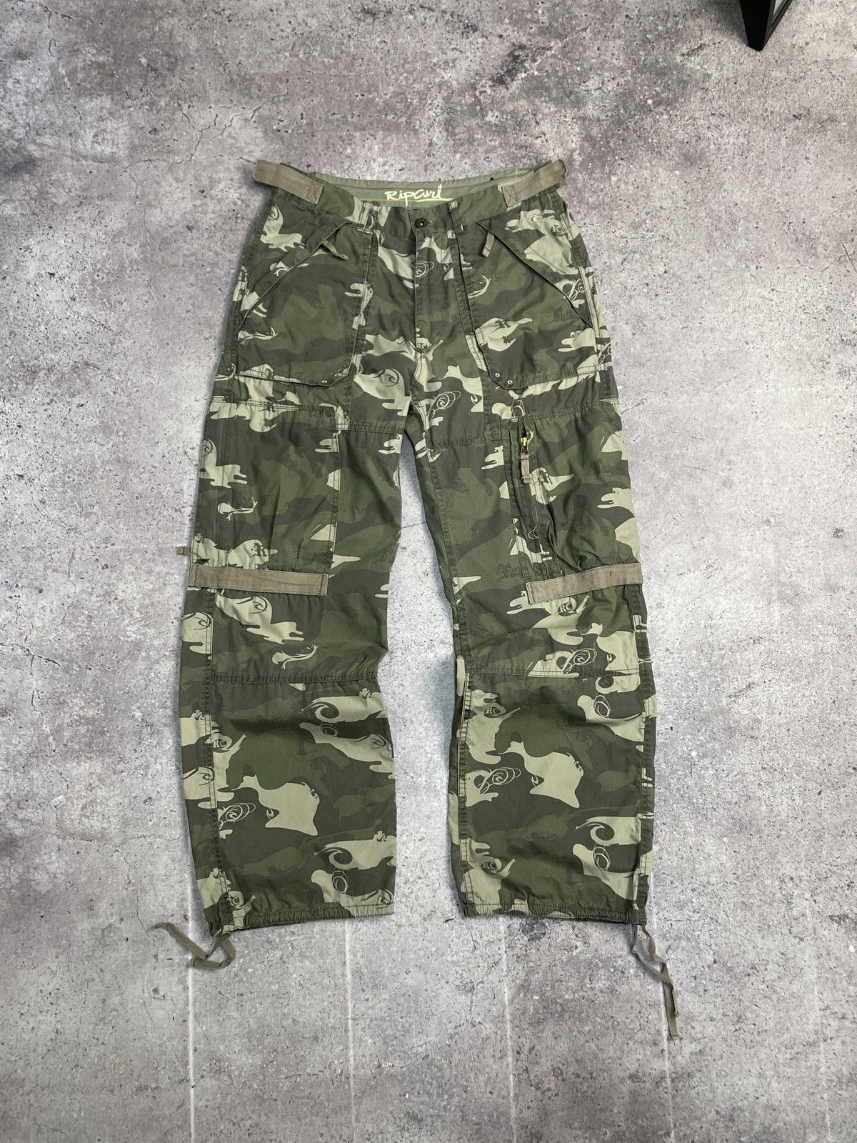 Rip Curl Vintage Junya Watanabe Style Striped Opium Denim Jeans Y2K Size US 30 / EU 46 - 4 Thumbnail