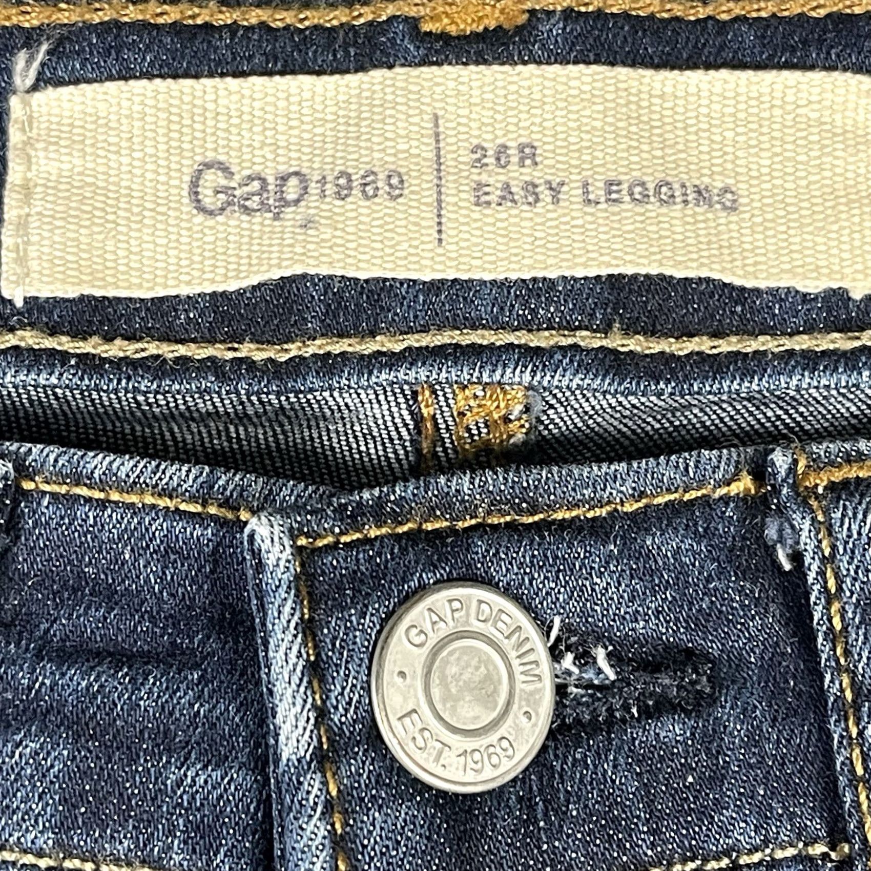 Gap Gap Easy Legging Womens 2/26R Blue Mid Rise Slim Straight Denim Jegging Preppy Size 26" / US 2 / IT 38 - 5 Thumbnail