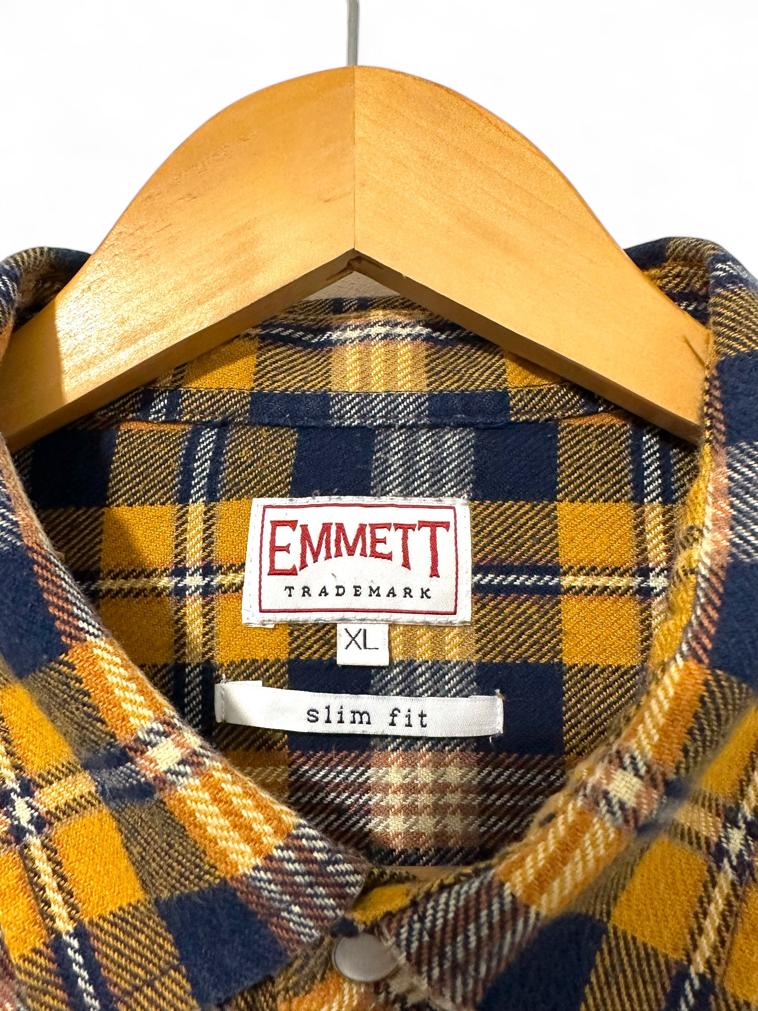 Emmett × Flannel Men's Emett Check Plaid Flannel Shirt XL Slim Fit Size US XL / EU 56 / 4 - 3 Thumbnail
