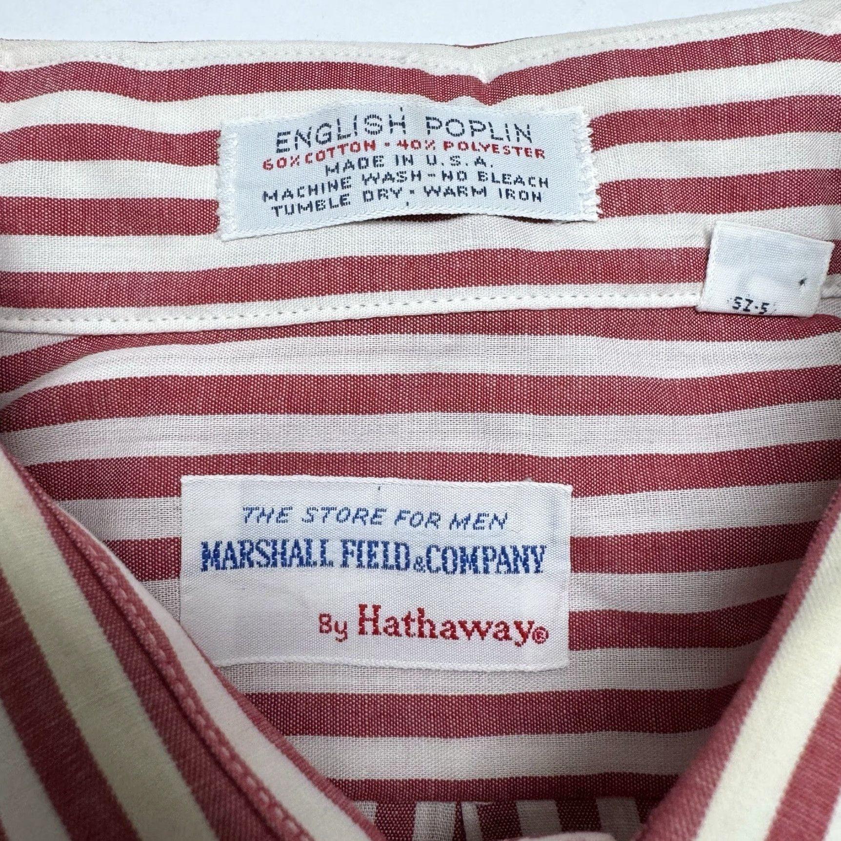 Vintage VINTAGE Marshall Field & Co True 50s Small English Poplin Long Sleeve Shirt S Orange Cotton Sanforized United States Mens Size US S / EU 44-46 / 1 - 2 Thumbnail