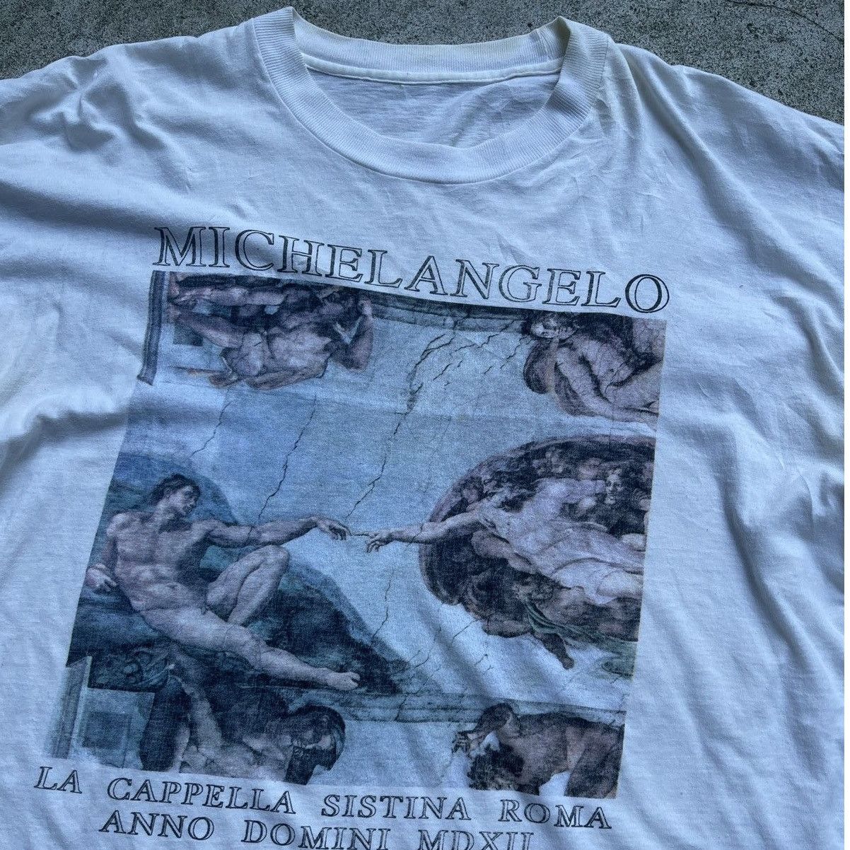 Vintage 90s Michelangelo Thrashed Distressed Faded Tee ERD Grunge Size US XL / EU 56 / 4 - 4 Thumbnail