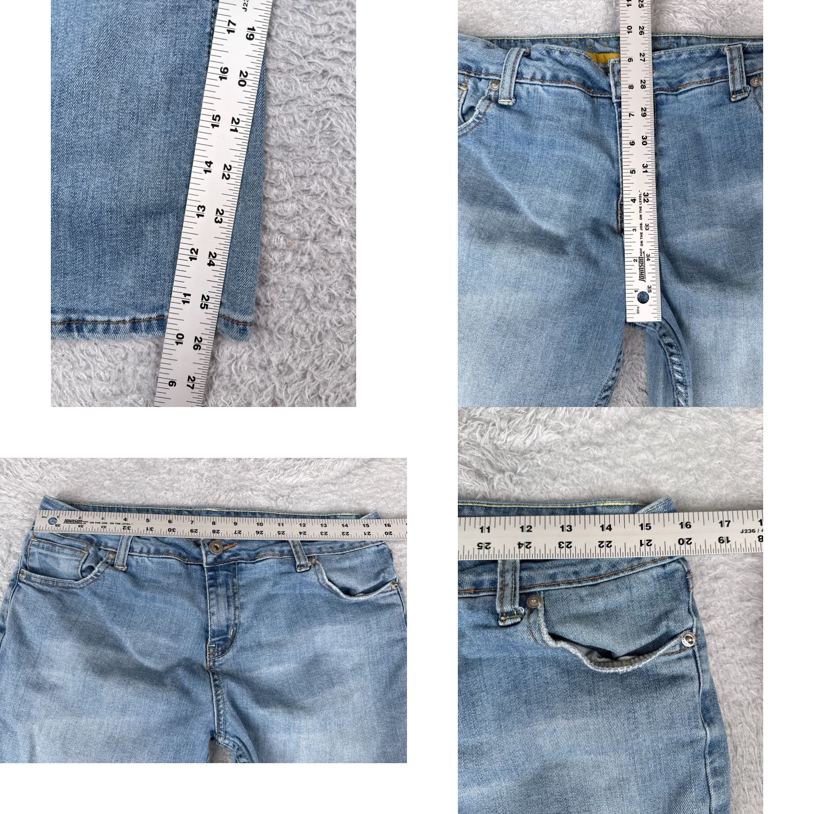 Vintage Max Jeans Women's Jeans 12P Bootcut Denim Blue Mid Rise 32x26 Distressed Stretch 5-Pocket Retro Womens Size 34" / US 12 / IT 48 - 8 Thumbnail